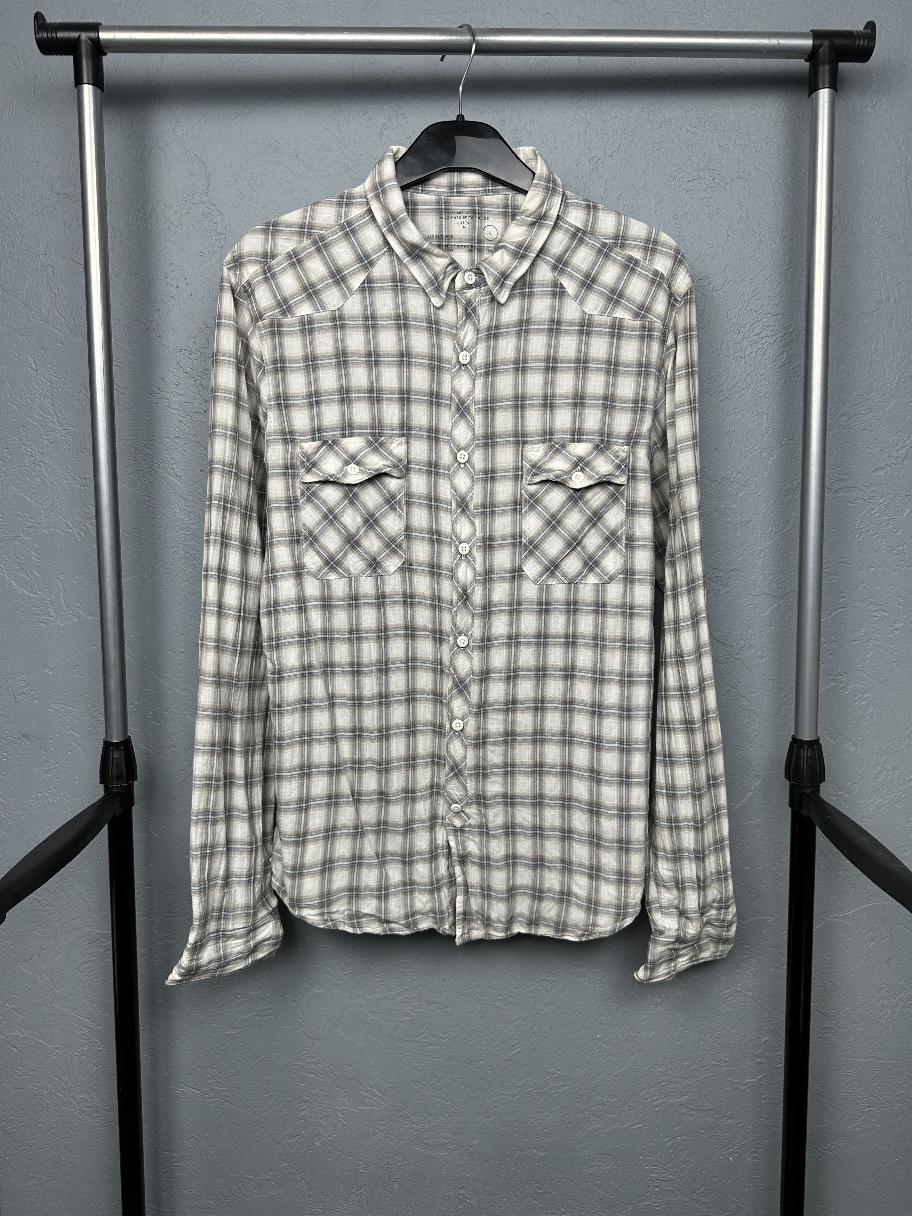 Allsaints Allsaints Vintage Mens Marksman Long Sleeve Plaid Shirt Size US L / EU 52-54 / 3 - 1 Thumbnail