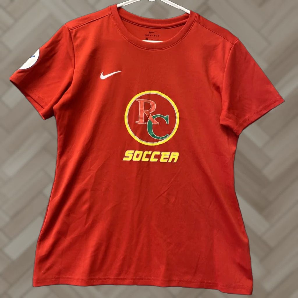 Nike Nike Women's T-Shirt Crew Neck Short Sleeve Red Cotton Blend Graphic Tee Soccer M Size M / US 6-8 / IT 42-44 - 1 Thumbnail