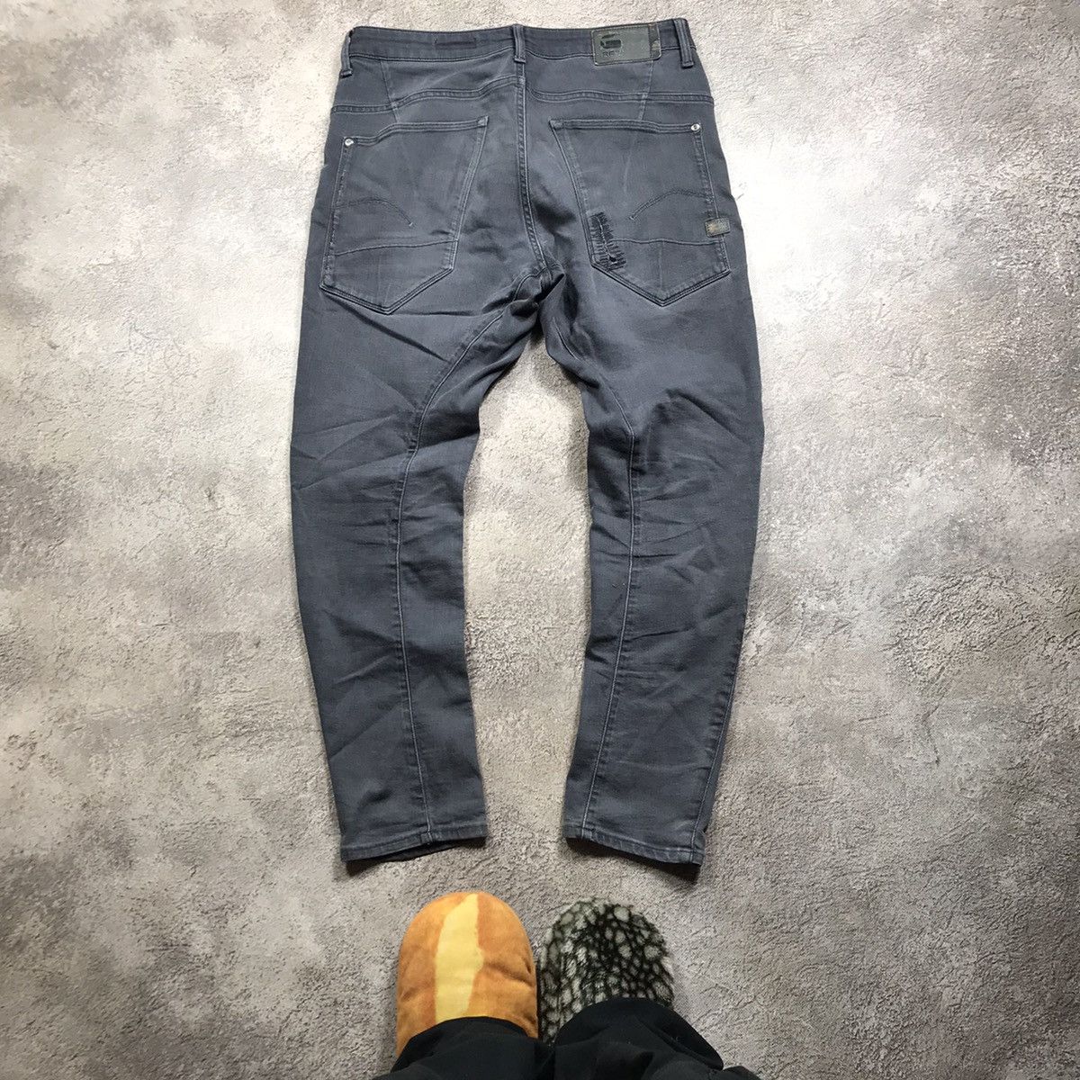 Vintage Vintage 90s G Star Distressed Baggy Denim Jeans Washed Grey Size US 33 - 4 Thumbnail