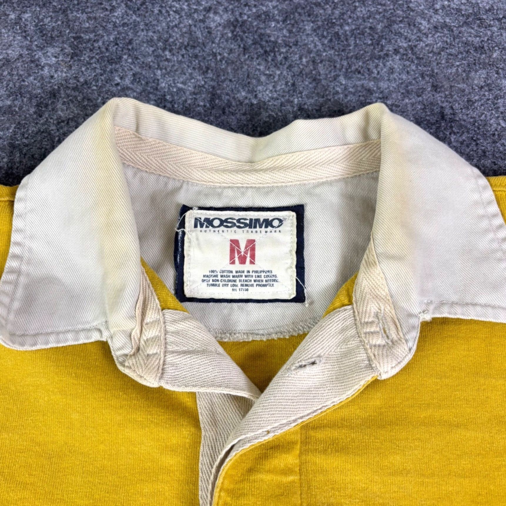 Mossimo Mossimo Vintage Mens Rugby Shirt Yellow Striped Long Sleeve Cotton Polo Medium Size US M / EU 48-50 / 2 - 6 Thumbnail