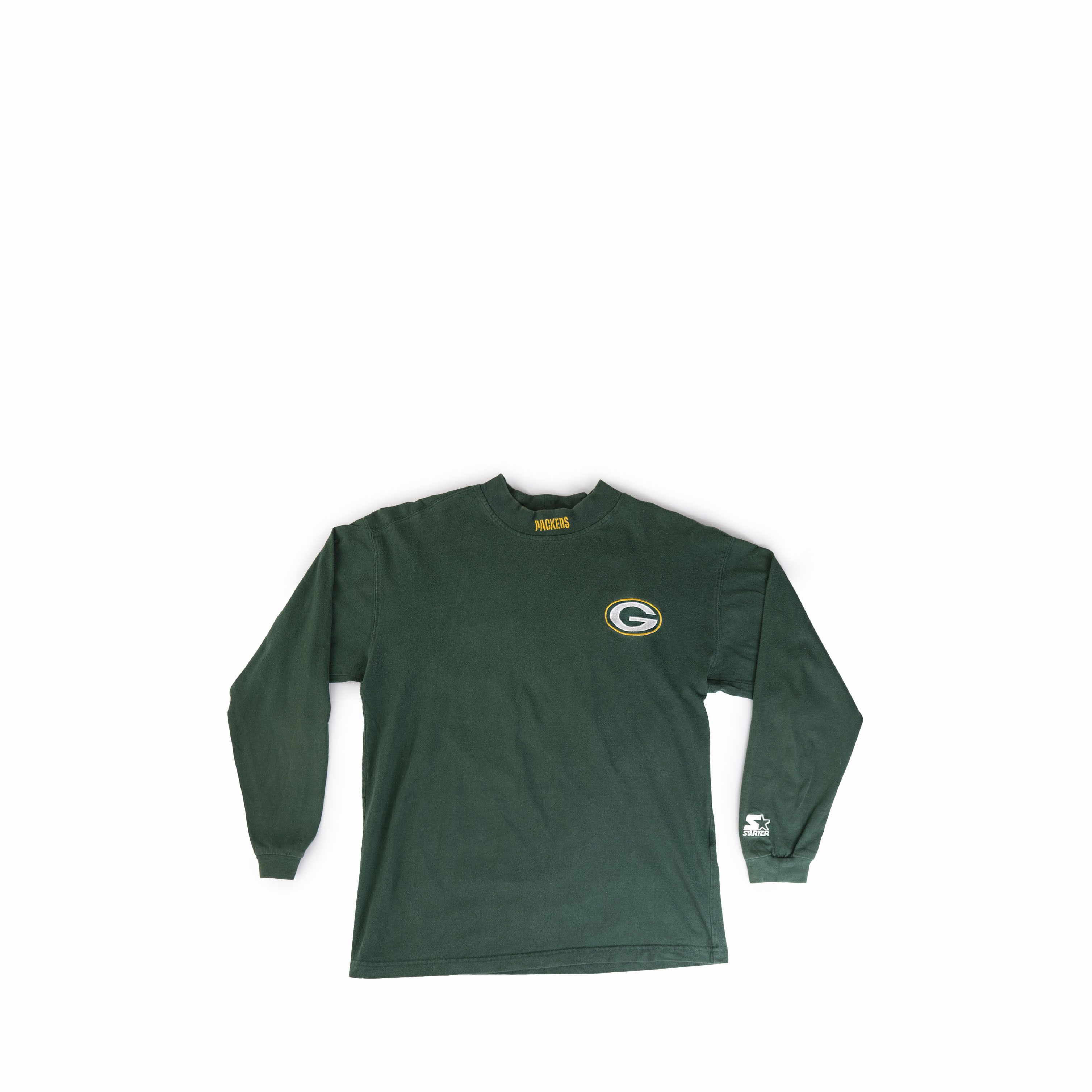NFL Vintage 1990's Greeen Bay Packers Mock Long Sleeve Shirt Size US M / EU 48-50 / 2 - 1 Thumbnail