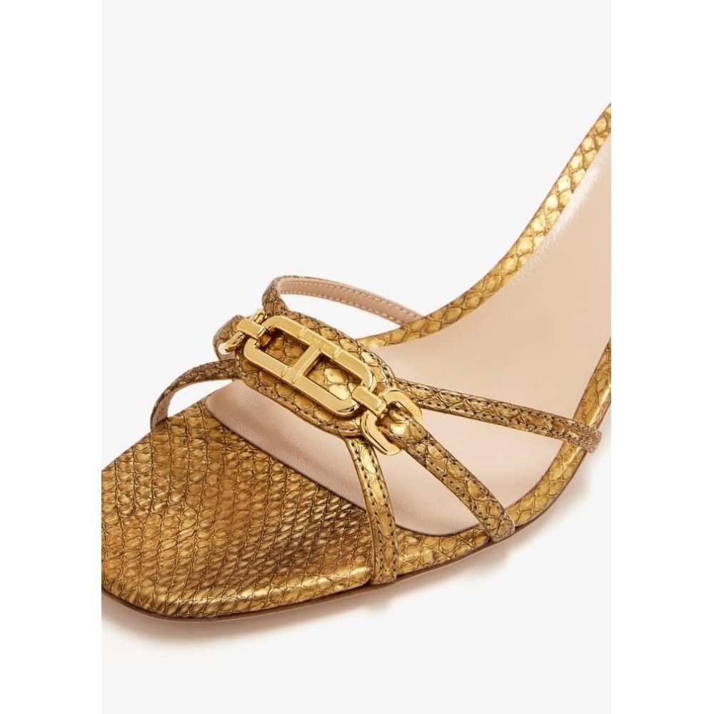 Tom Ford o1loc1c1025 W3388 Lizard Medium Heel Mules in Gold Size US 8 / IT 38 - 4 Thumbnail