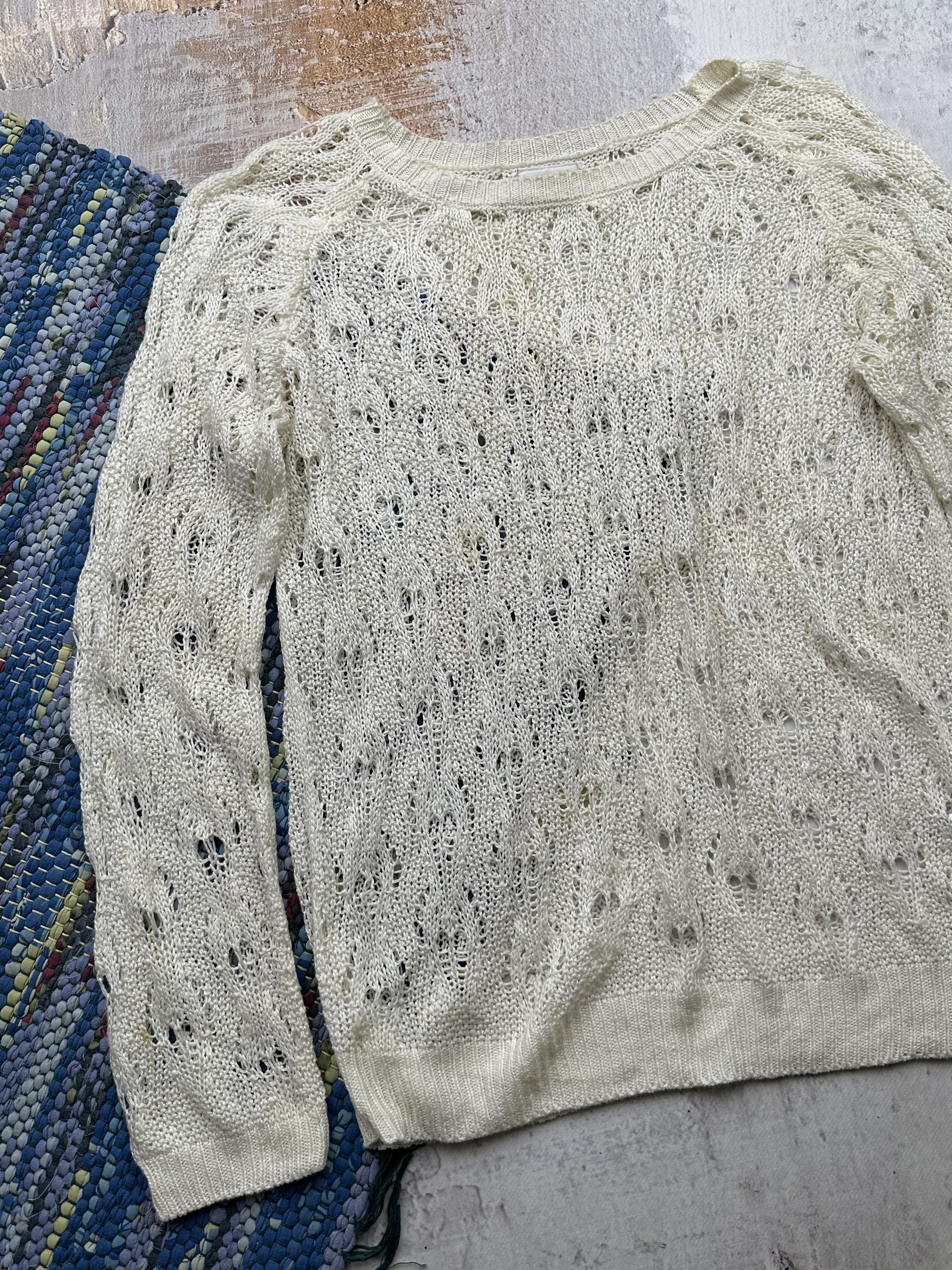 Japanese Brand Vintage Mesh Knit Sweater A602(48)D15 Size US XS / EU 42 / 0 - 2 Thumbnail