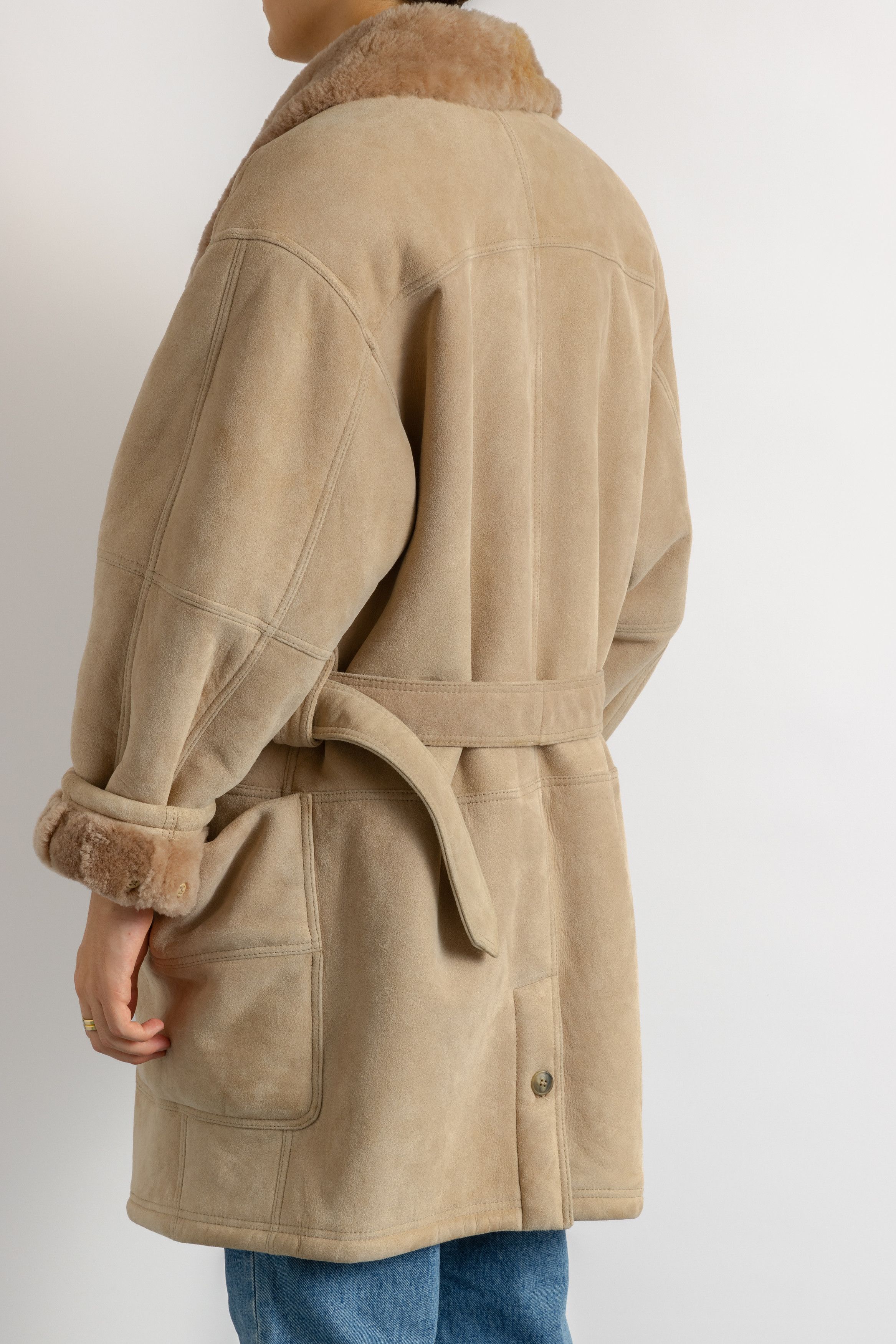 Gianfranco Ferre Gianfranco Ferre Vintage Genuine Suede Shearling Coat 7813 Size US XL / EU 56 / 4 - 3 Thumbnail