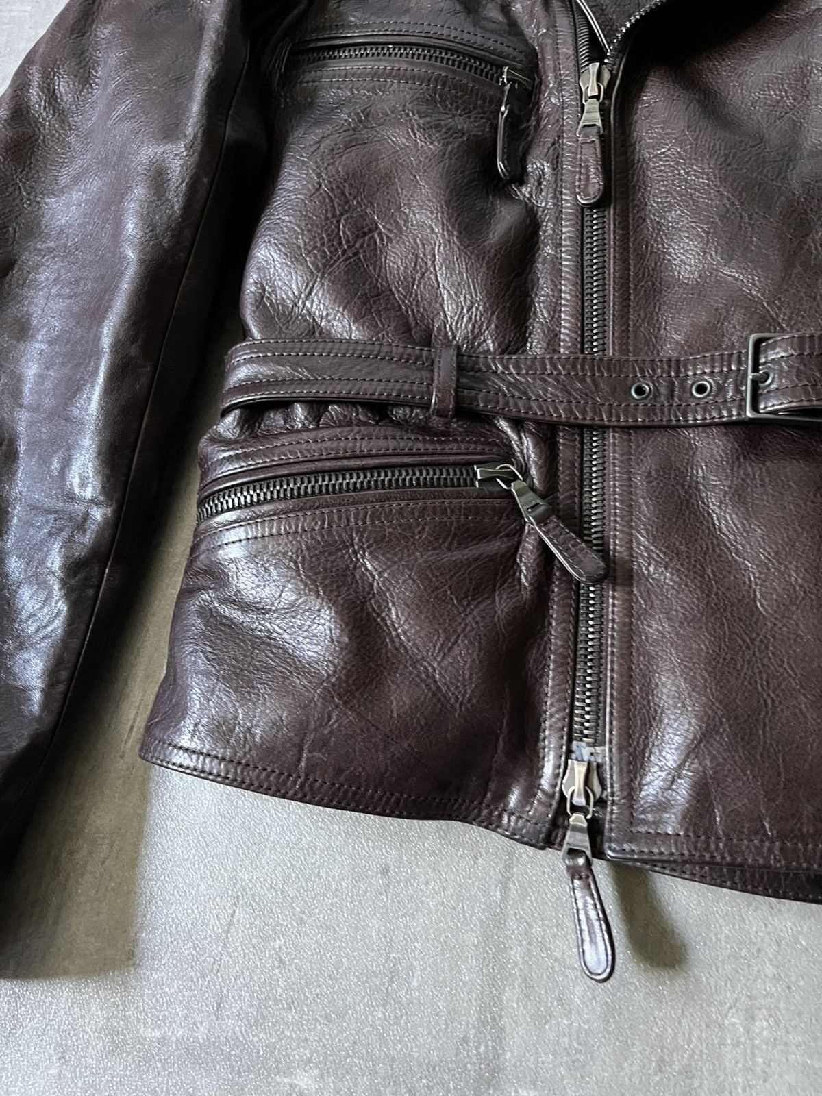 Jil Sander Jil Sander by Raf Simons brown leather jacket rare Size US M / EU 48-50 / 2 - 6 Thumbnail