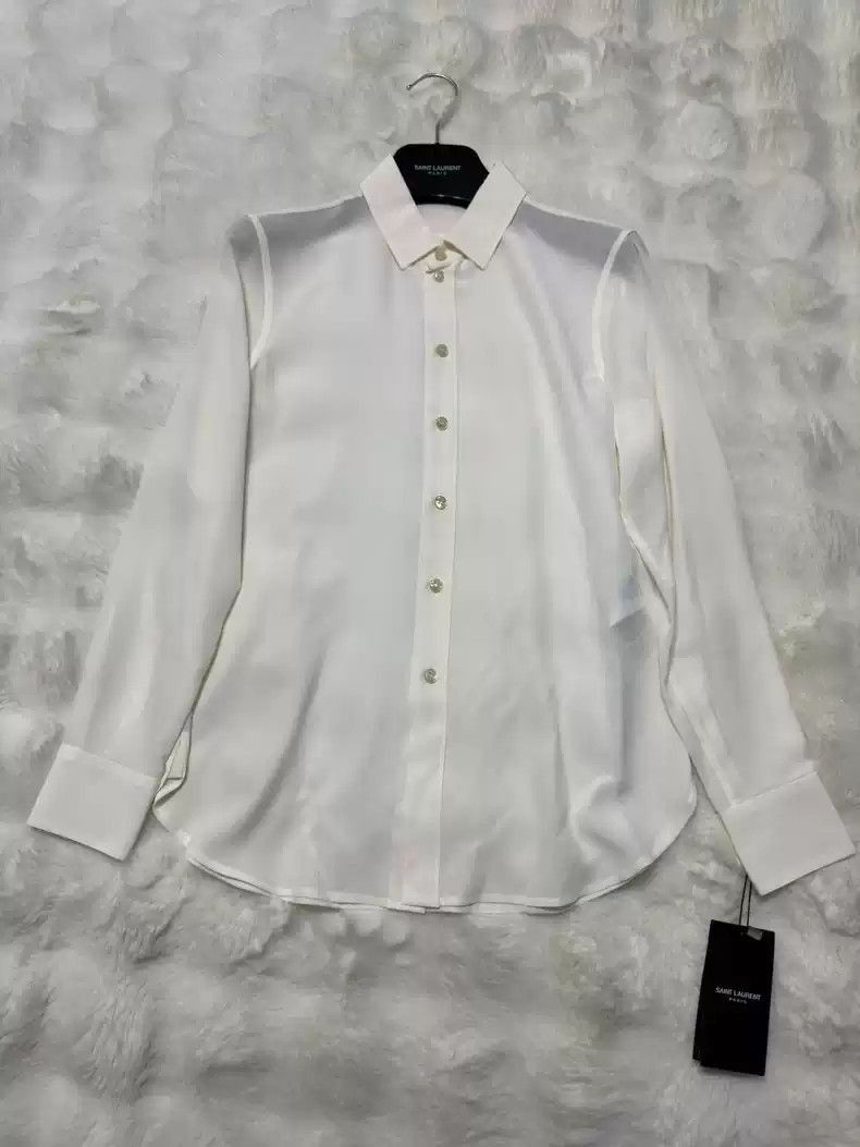 Saint Laurent Paris Saint Laurent Paris saint laurent Xiu style silk shirt-250 Size XS / US 0-2 / IT 36-38 - 1 Thumbnail