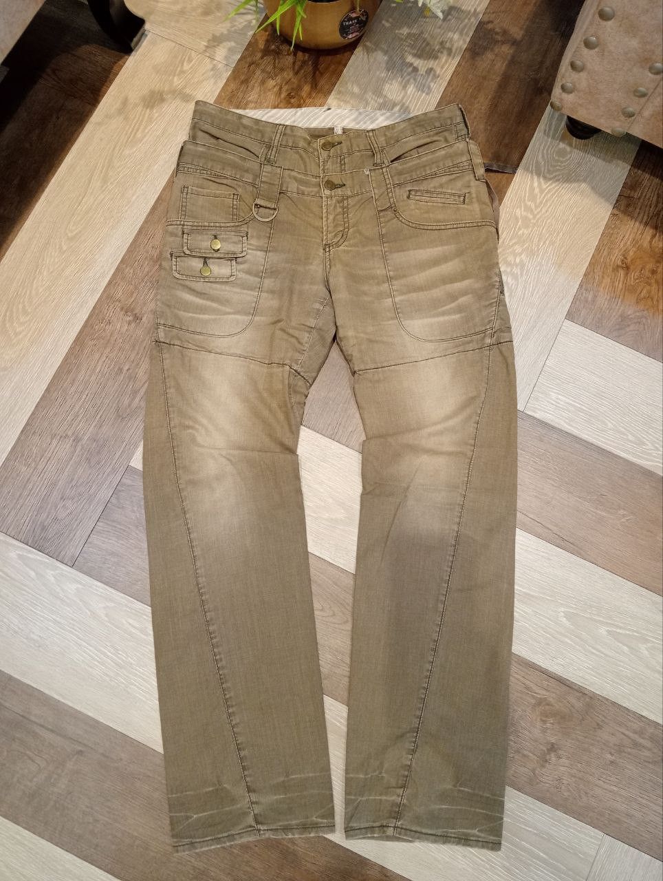 PPFM VINTAGE PPFM JAPAN DOUBLE WAIST CARGO-STYLE DENIM PANTS Size US 32 / EU 48 - 2 Thumbnail