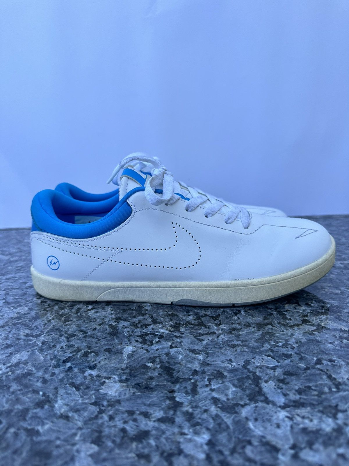 image of Nike Sb Koston 1 X Fragment Design 628983-114 White Leather Shoes, Men's (Size 9.5)