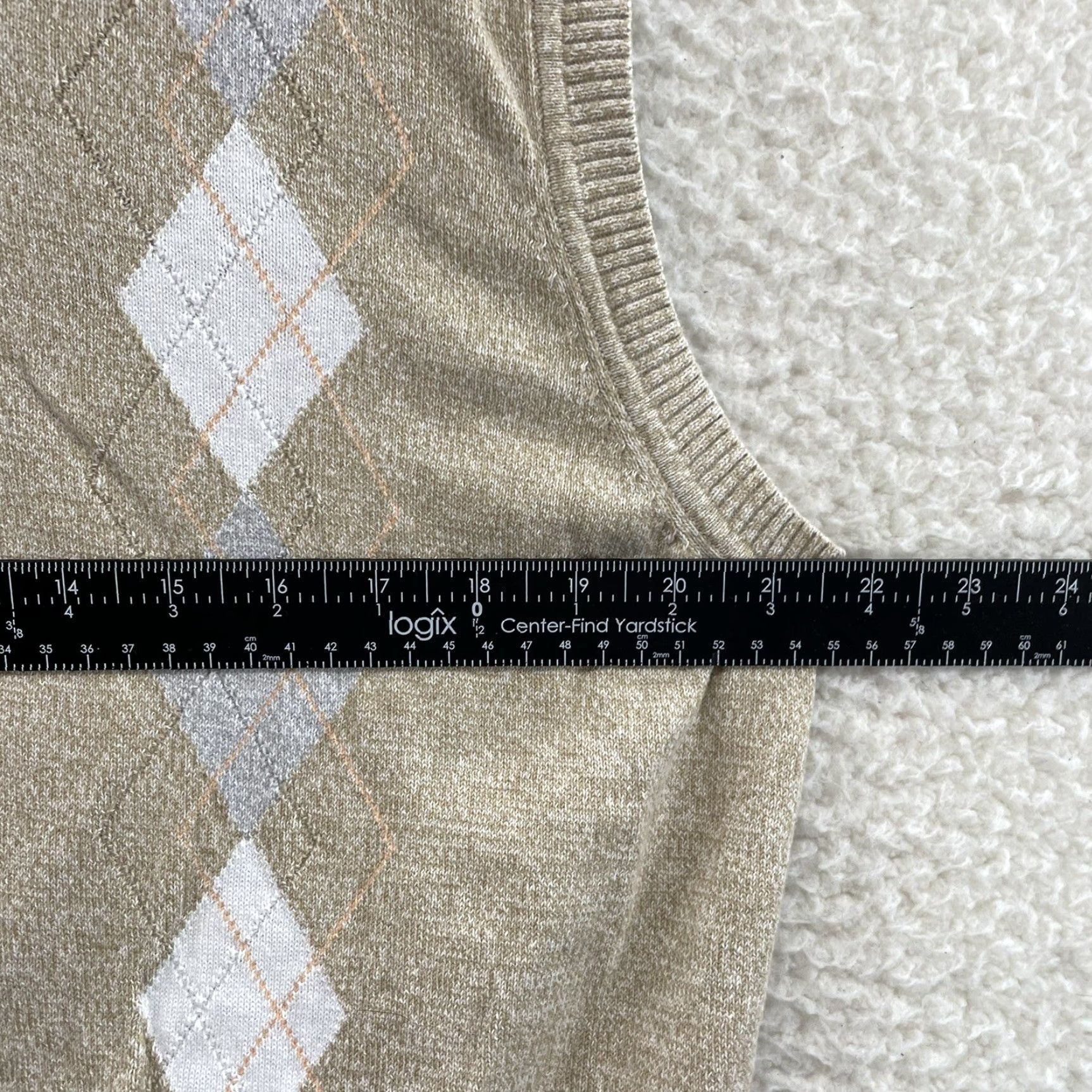 Joseph Abboud VINTAGE Joseph Abboud Sweater Vest L Mens Tan Beige Argyle Diamond Grandpa Preppy Academia Best for Men Size US L / EU 52-54 / 3 - 4 Thumbnail