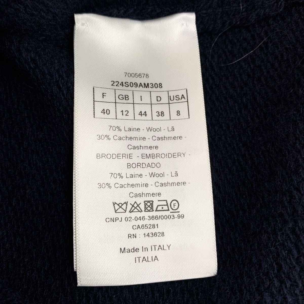 Dior Christian Dior navy blue logo monogrammed wool knit sweater Size M / US 6-8 / IT 42-44 - 7 Thumbnail