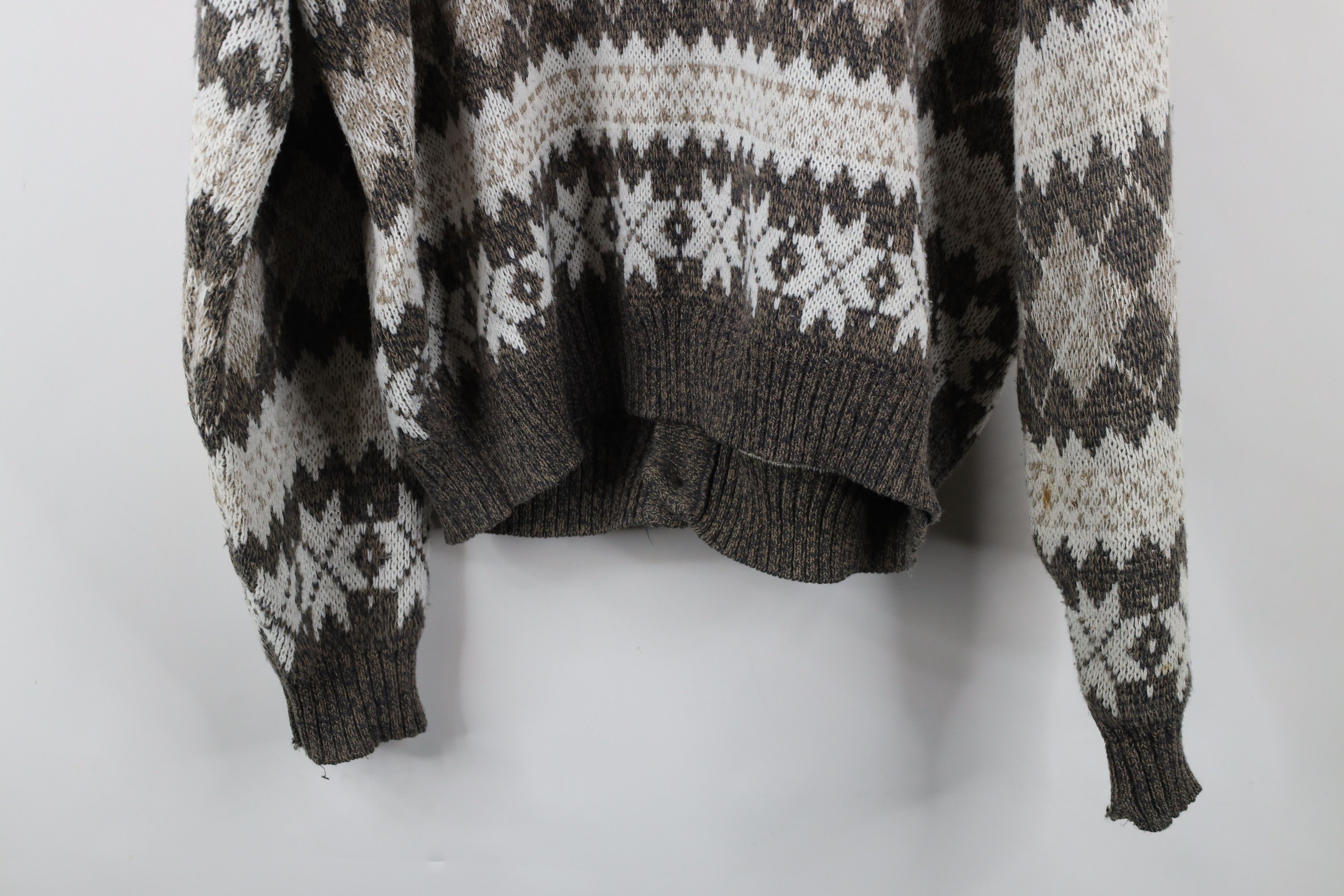 Vintage Vintage 90s Streetwear Fair Isle Knit Cardigan Sweater Size US L / EU 52-54 / 3 - 13 Thumbnail
