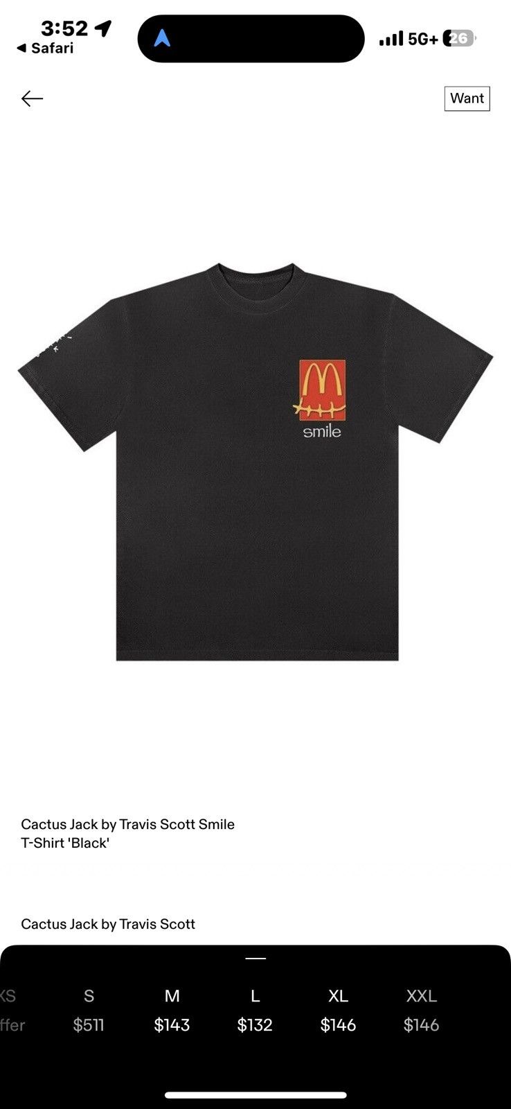 Travis Scott × Vintage CACTUS JACK BY TRAVIS SCOTT SMILE T-SHIRT Size US L / EU 52-54 / 3 - 6 Thumbnail