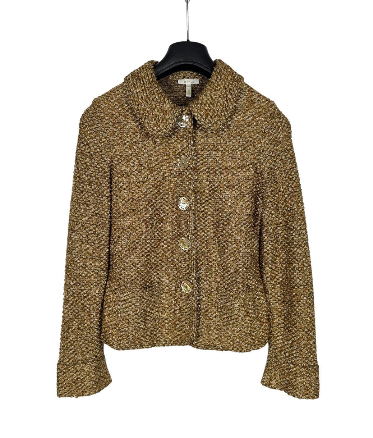 Escada Escada Gold Woven Viscose Jacket Collared size DE38 IT44 Size M / US 6-8 / IT 42-44 - 12 Thumbnail