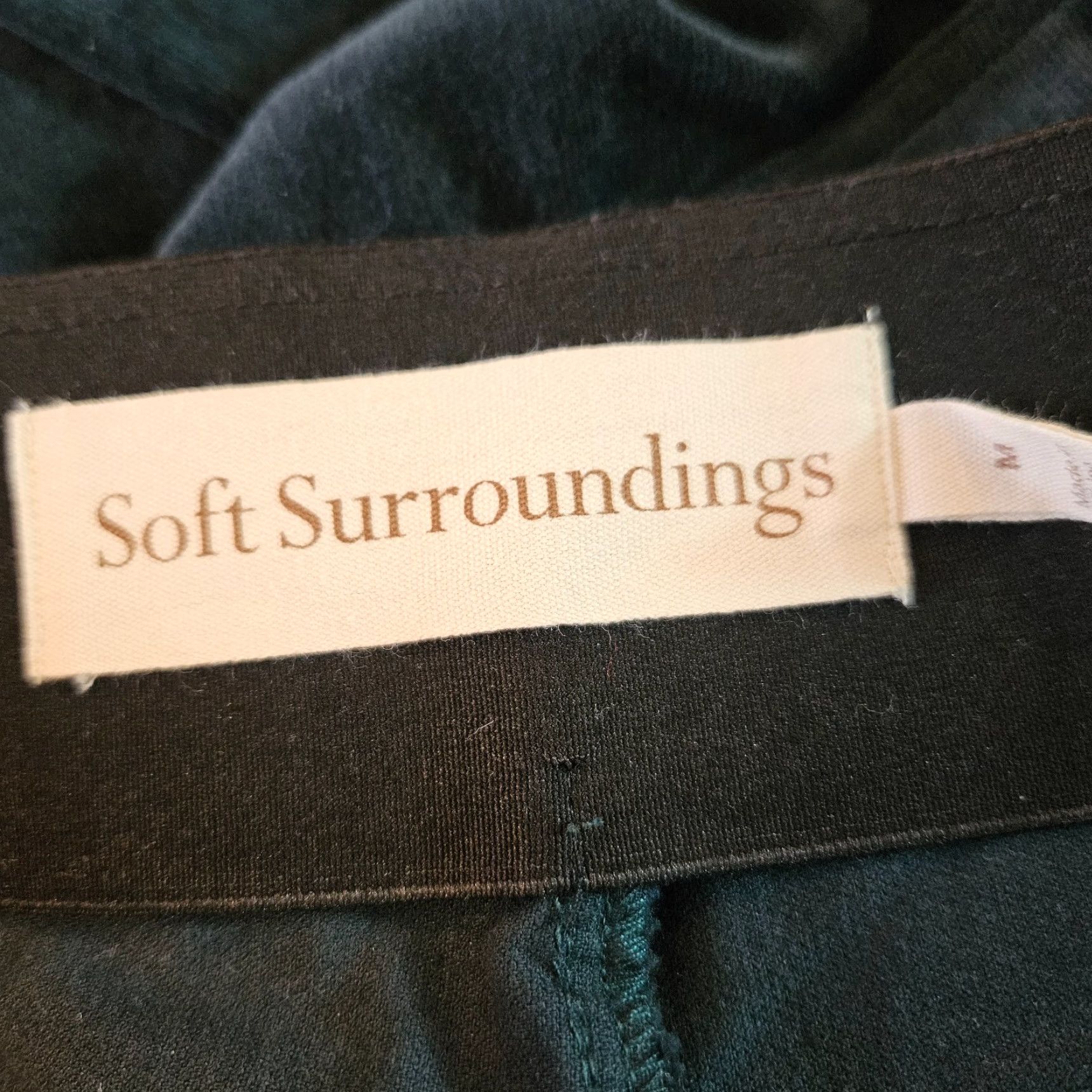 Soft Surroundings Soft Surroundings Womens Flare Corduroy Pants Sz Medium Dark Green Pull On Size 32" / US 10 / IT 46 - 7 Thumbnail