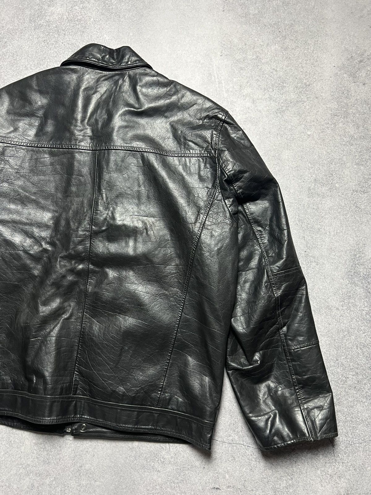 Japanese Brand Vintage Leather Faded Racing Motorcycle Jacket Size US L / EU 52-54 / 3 - 15 Thumbnail
