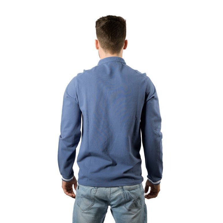 Other Mens Blue Long Sleeve Pullover With Button Neck & Striped Cu Size US L / EU 52-54 / 3 - 3 Thumbnail