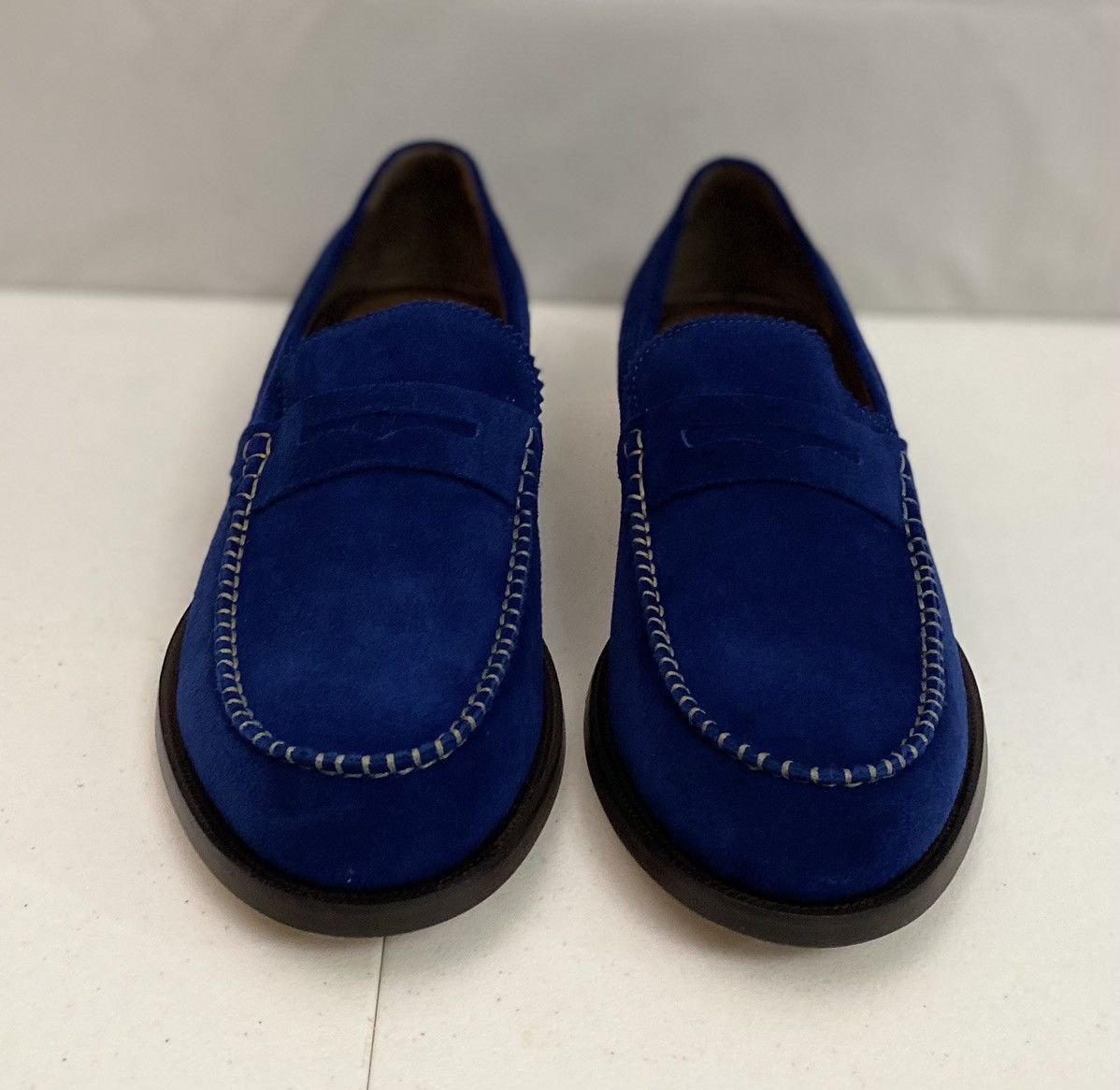 Dsquared2 Dsquared2 🇮🇹 Blue Velour Suede Uni Penny Loafer 8.5 NEW Size US 8.5 / EU 41-42 - 14 Thumbnail