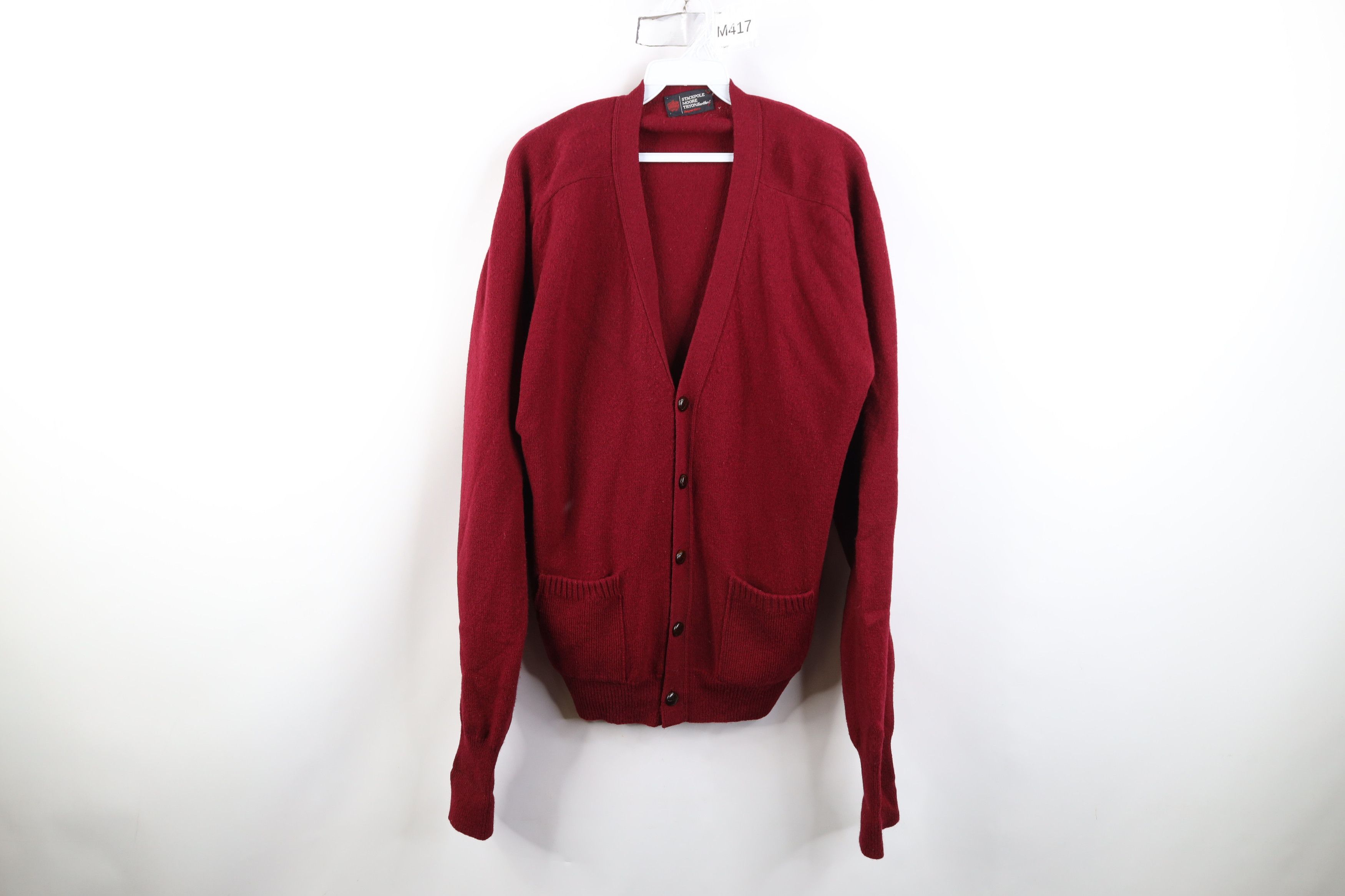 Vintage Vintage 70s Streetwear Knit Kurt Cobain Cardigan Sweater Red Size US XL / EU 56 / 4 - 1 Thumbnail