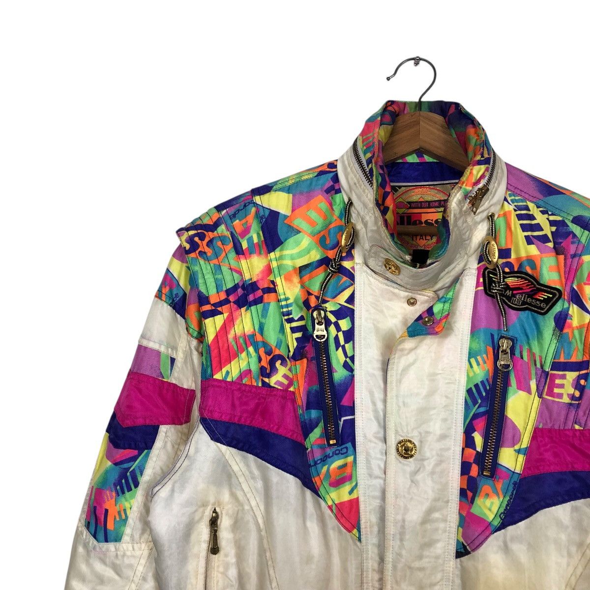 Japanese Brand 📌Vintage Cropped Ski Bomber Jacket Ellesse Multi Colour Size US M / EU 48-50 / 2 - 8 Thumbnail