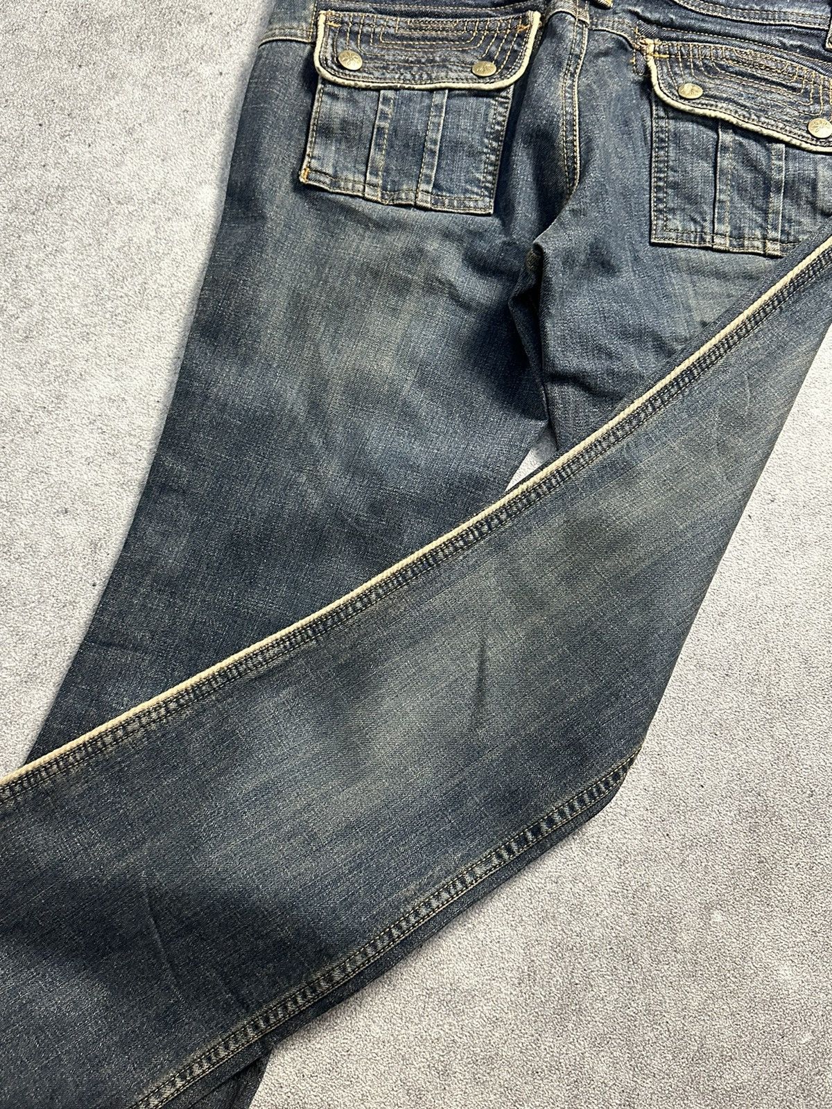 Tornado Mart 90s Multipocket Flared Mud Wash Low Rise Denim Jeans Size US 29 - 8 Thumbnail