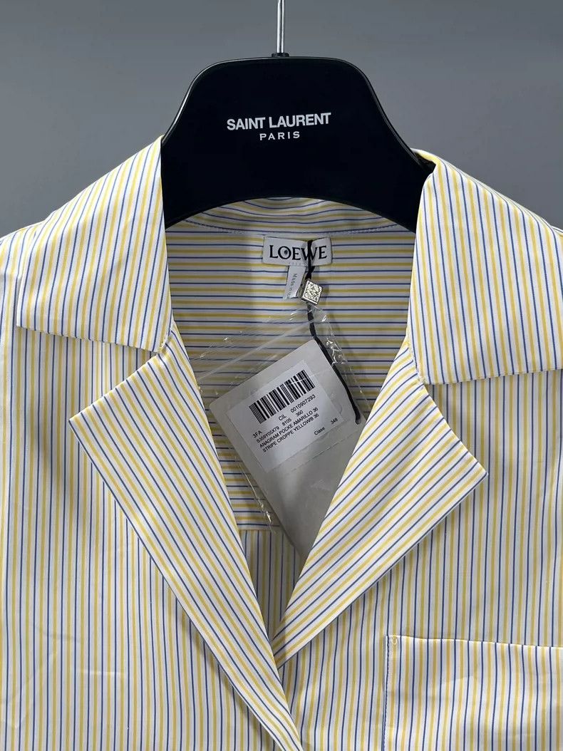 Loewe LOEWE Yellow cotton striped embroidered collar short sleev Size XXS / US 00 / IT 34 - 2 Thumbnail