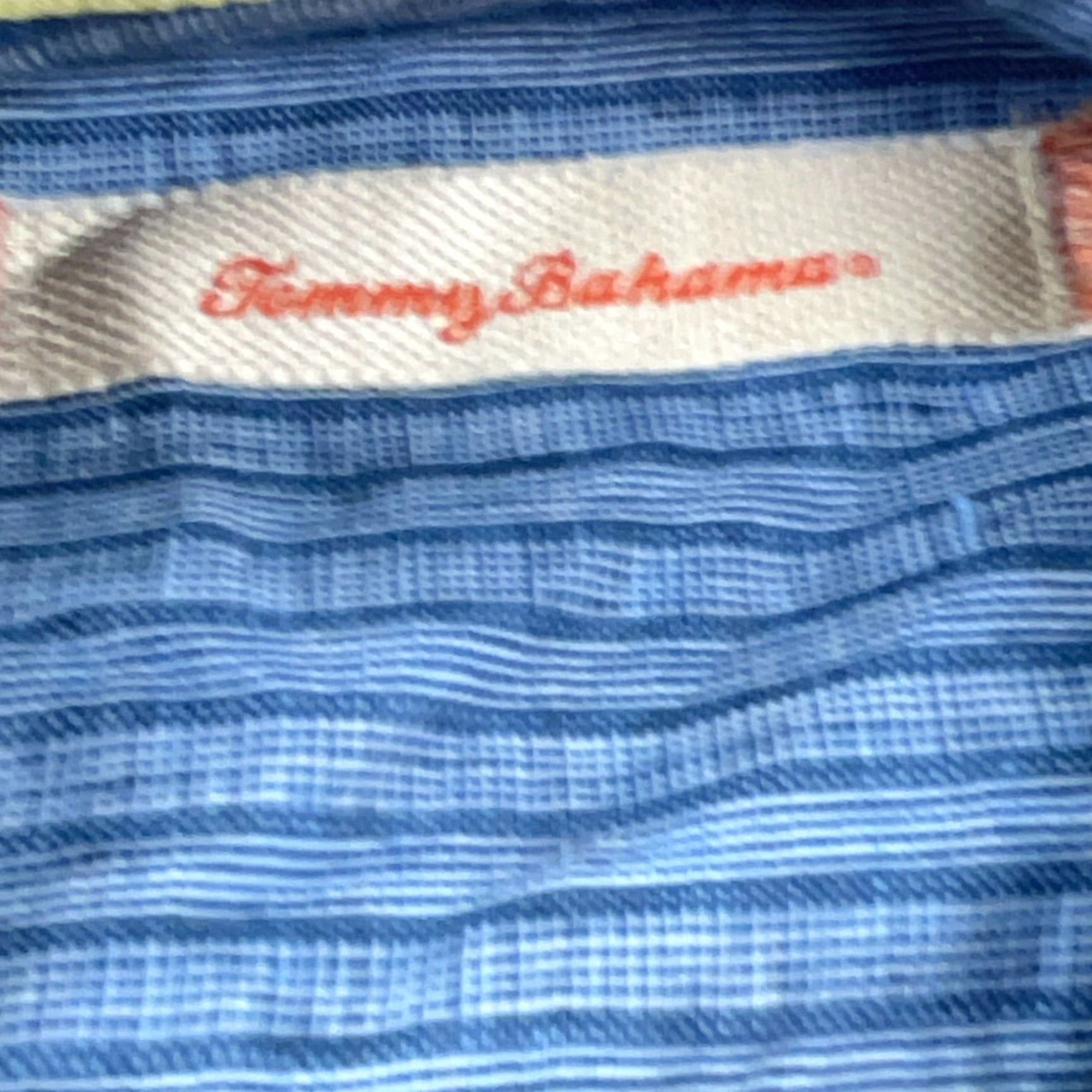 Tommy Bahama VINTAGE Tommy Bahama Shirt Men Large Blue Striped Linen Button-Up Casual Beachwear Summer Mens Size US L / EU 52-54 / 3 - 6 Thumbnail