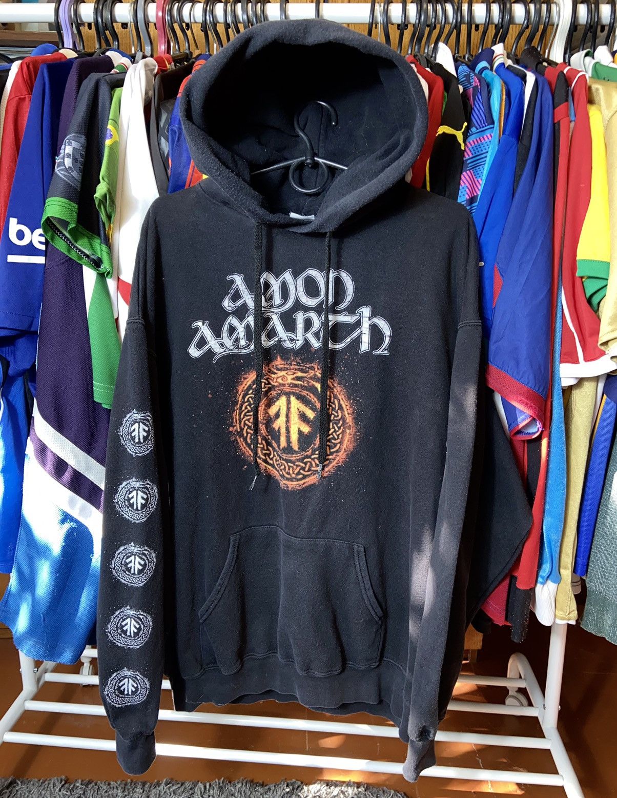 Band Tees × Vintage AMON AMARTH VINTAGE 00s VIKING BAND TOUR ADULT HOODIE Size US XL / EU 56 / 4 - 1 Thumbnail