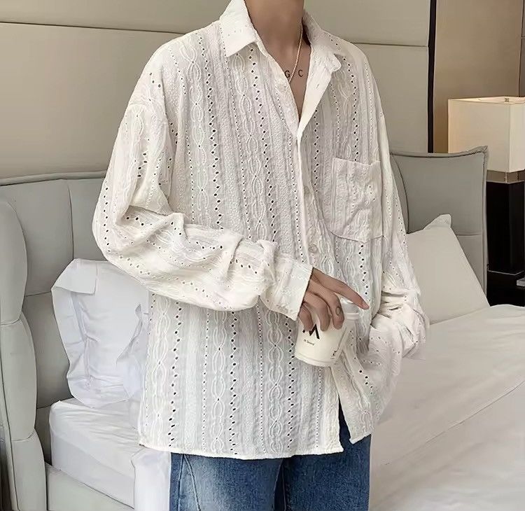 Japanese Brand × Vintage Retro Vintage Style Summer Cream Shirt Size US XL / EU 56 / 4 - 2 Thumbnail