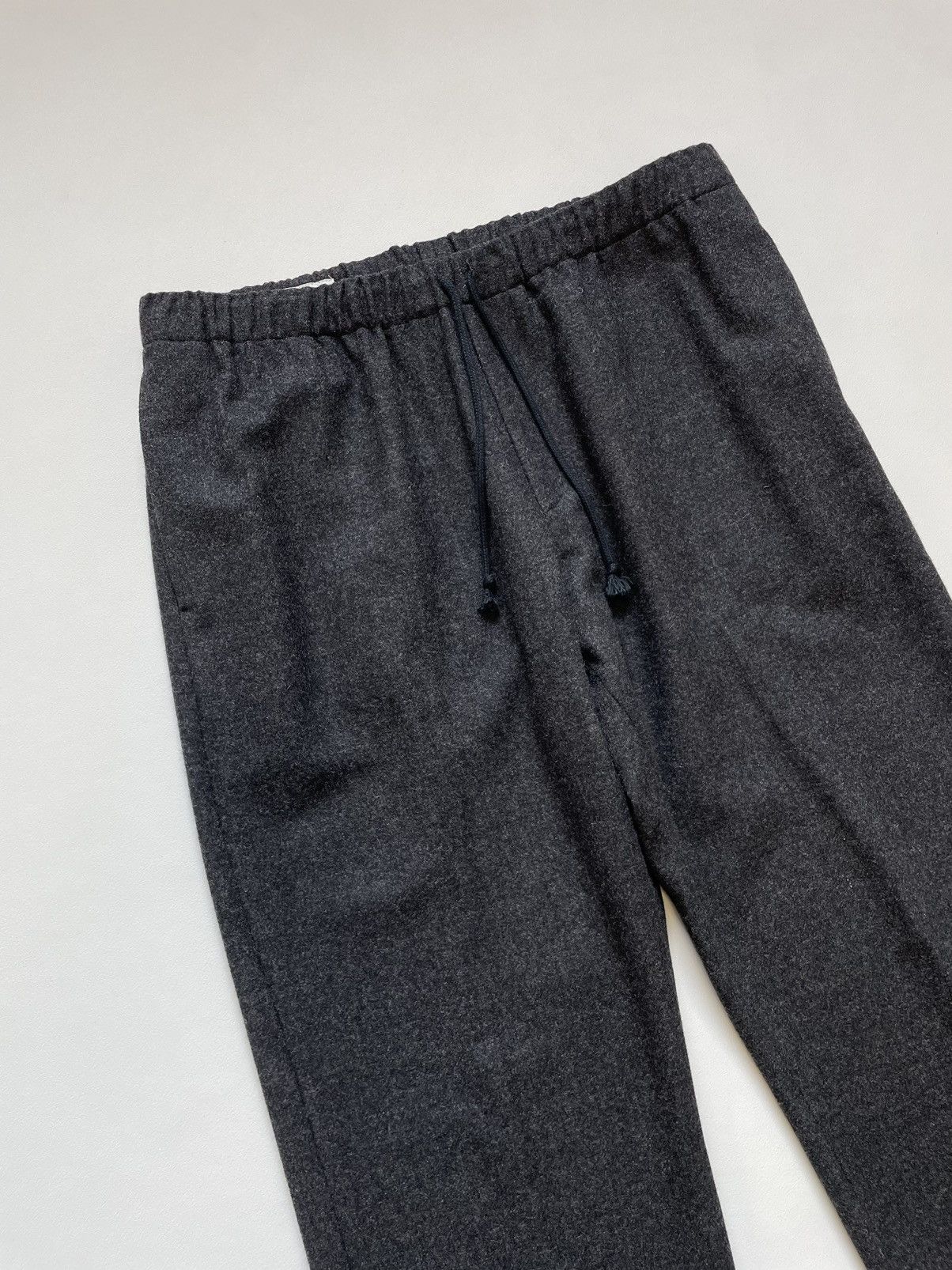 Dries Van Noten Gray Wool Drawstring Waist Trousers Size US 34 / EU 50 - 3 Thumbnail