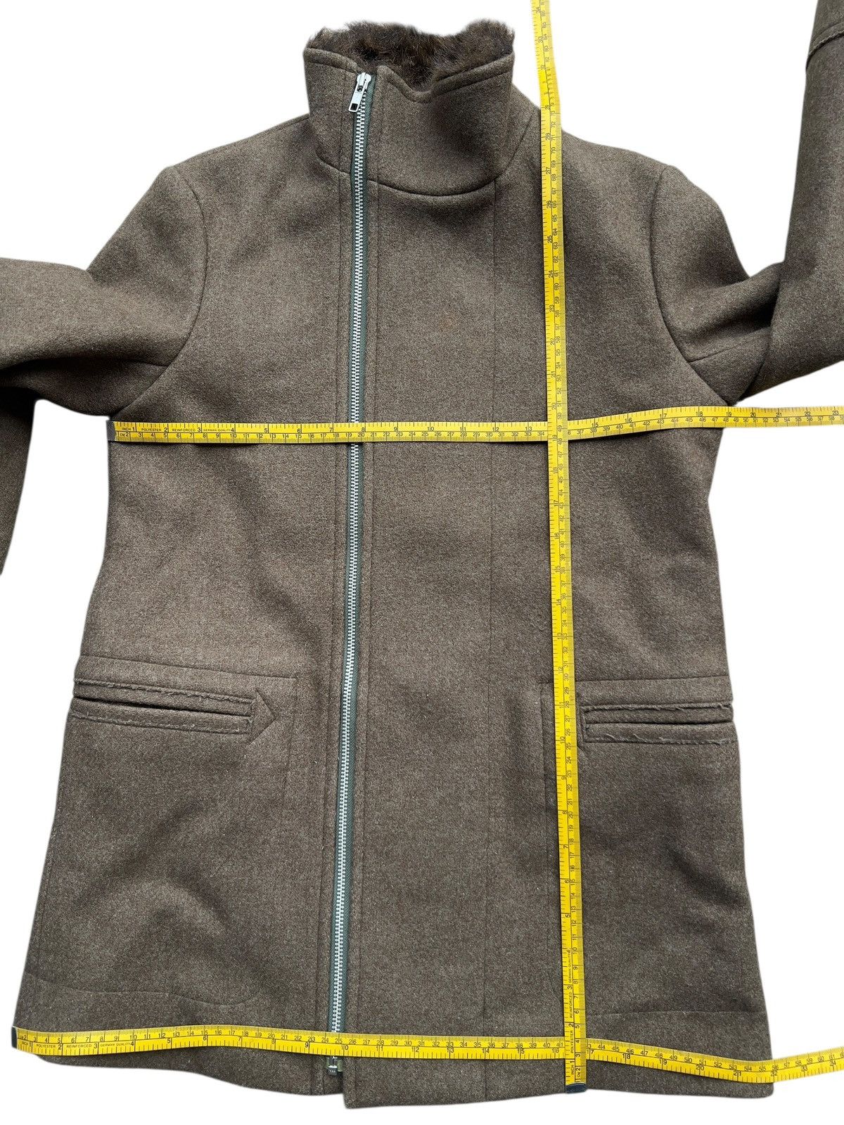 Issey Miyake Issey Miyake Sunaokuwahara Army Green Fur Woll Jacket Size US S / EU 44-46 / 1 - 9 Thumbnail