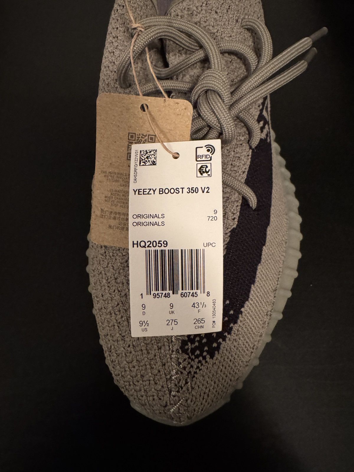 Adidas × Yeezy ADIDAS YEEZY BOOST 350 V2 GRANITE Size US 9.5 / EU 42-43 - 6 Thumbnail