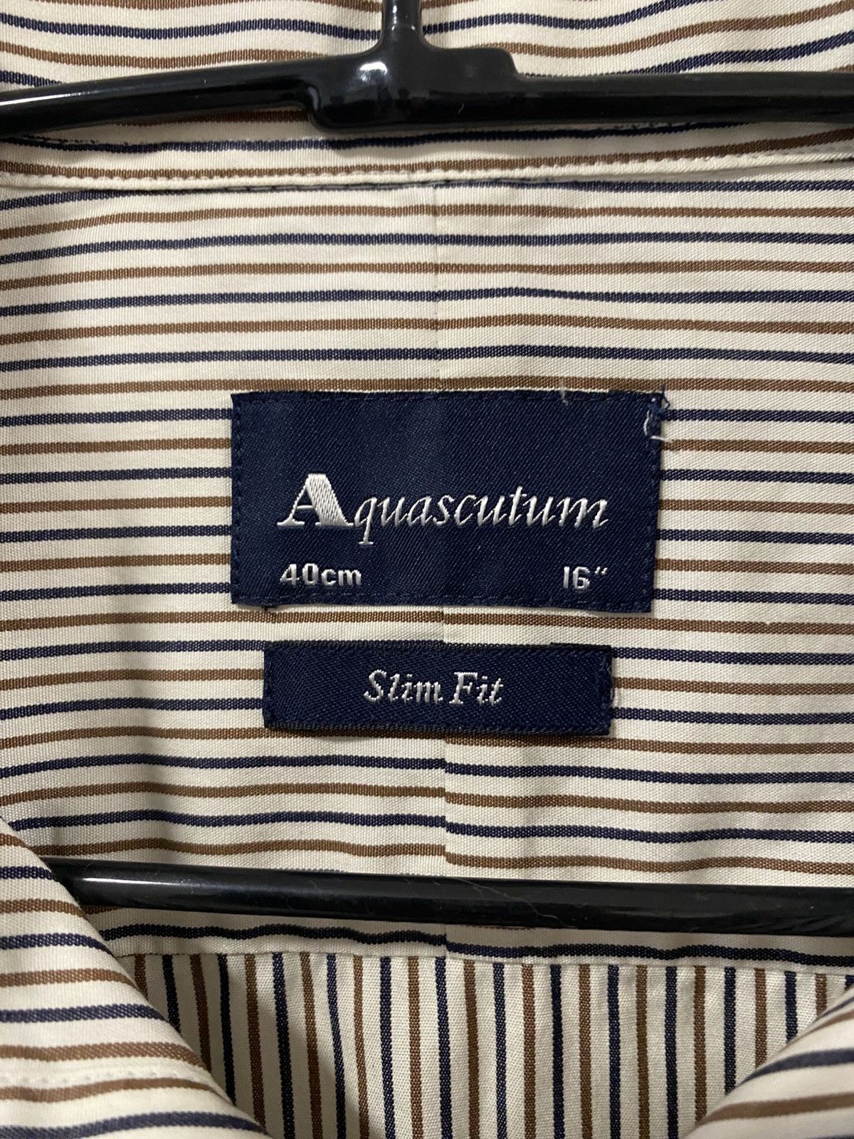 Aquascutum Aquascutum Stripe Clun Check Pattern Button Shirt Size: 16 Size US M / EU 48-50 / 2 - 4 Thumbnail