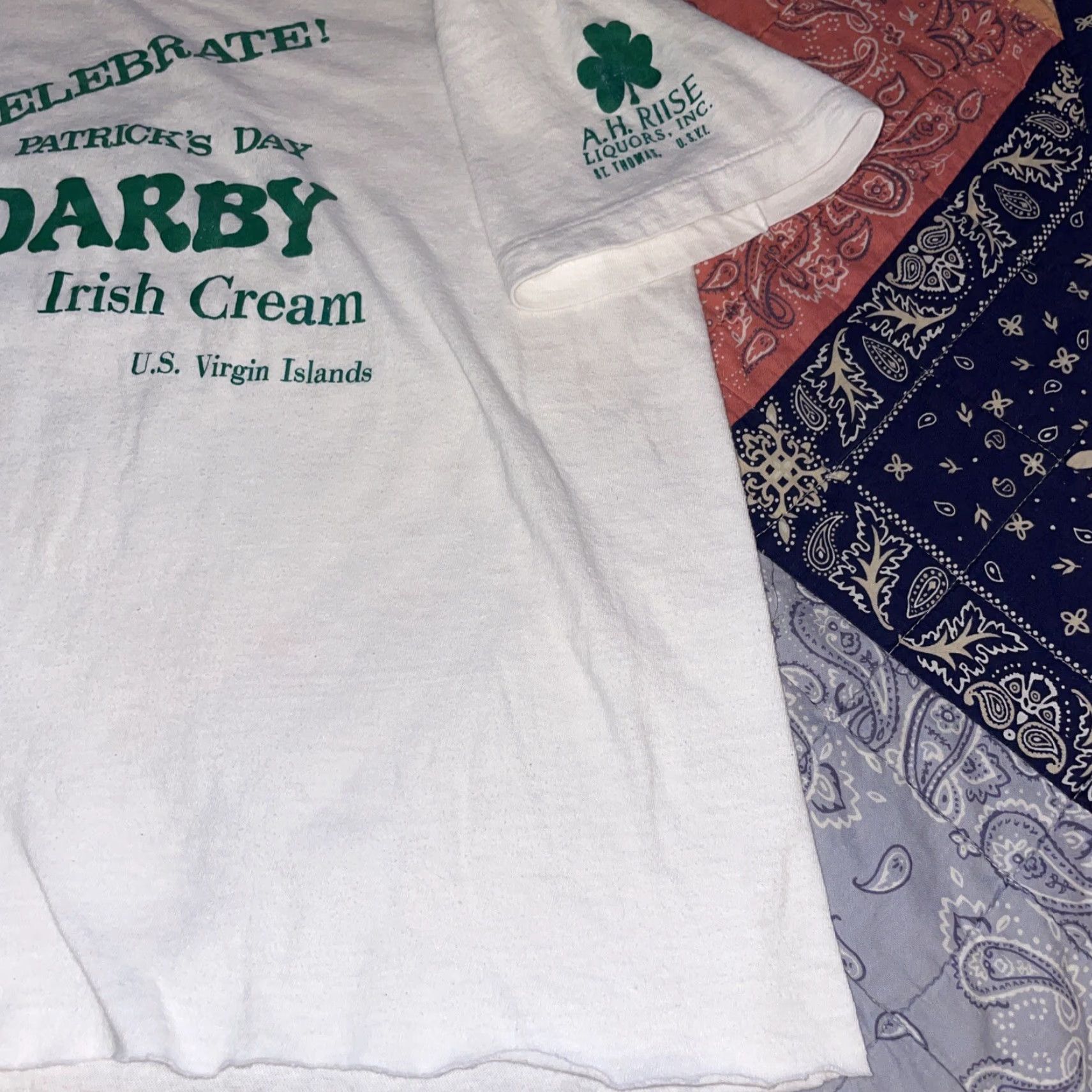 Hanes VINTAGE Hanes T-Shirt Shirt Stitch St.Patrick’s Day Virgin Islands S White 17x21 Mens Size US S / EU 44-46 / 1 - 8 Thumbnail