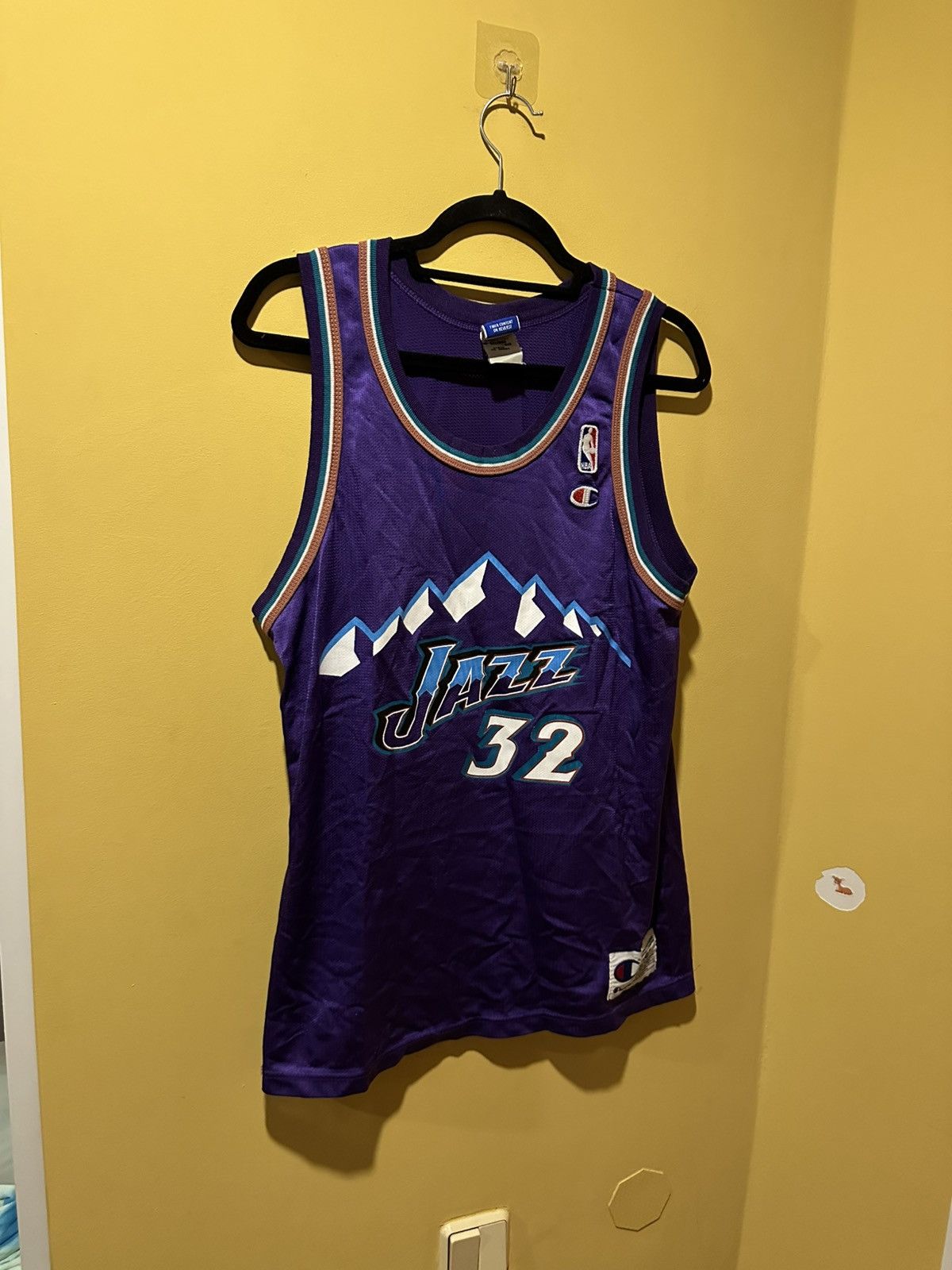 VTG 90s Champion Utah Jazz #32 Karl Malone NBA Jersey