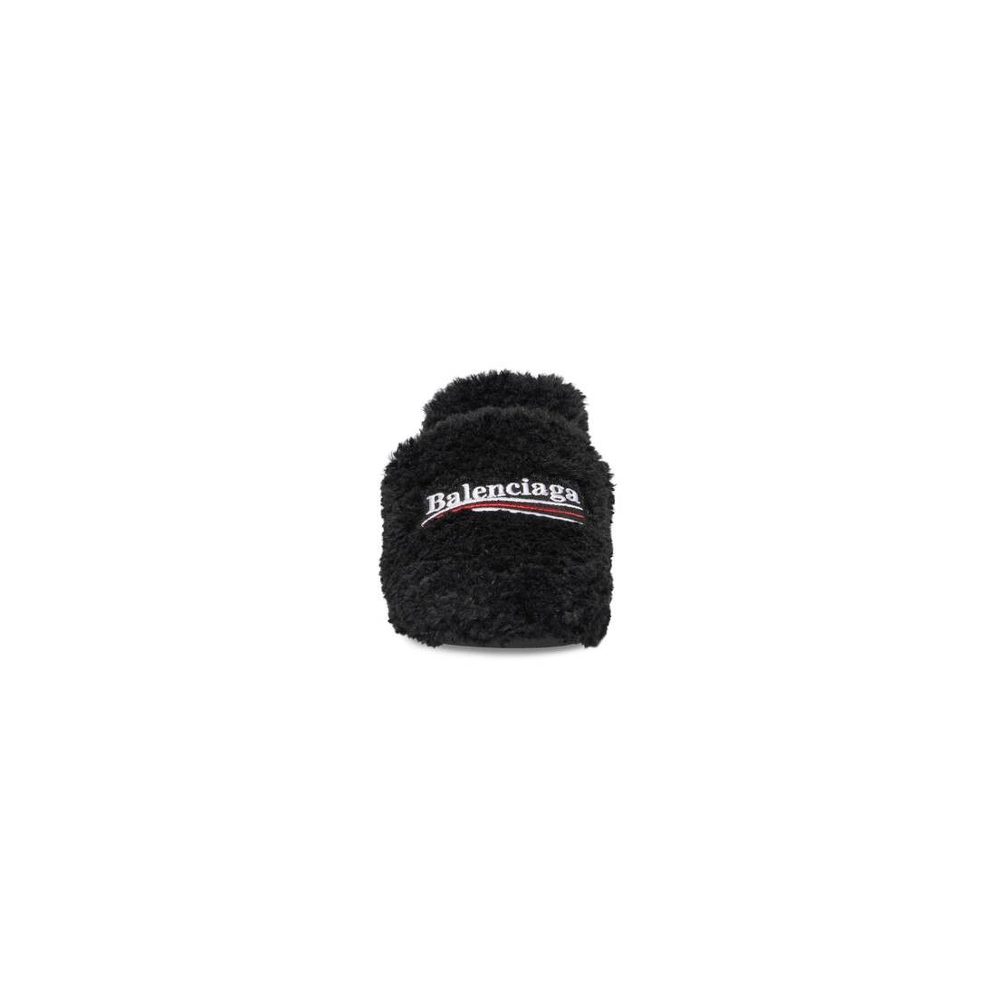 Balenciaga o1mt1gz0325 Furry Closed 80mm Mules in Black Size US 9 / IT 39 - 3 Thumbnail