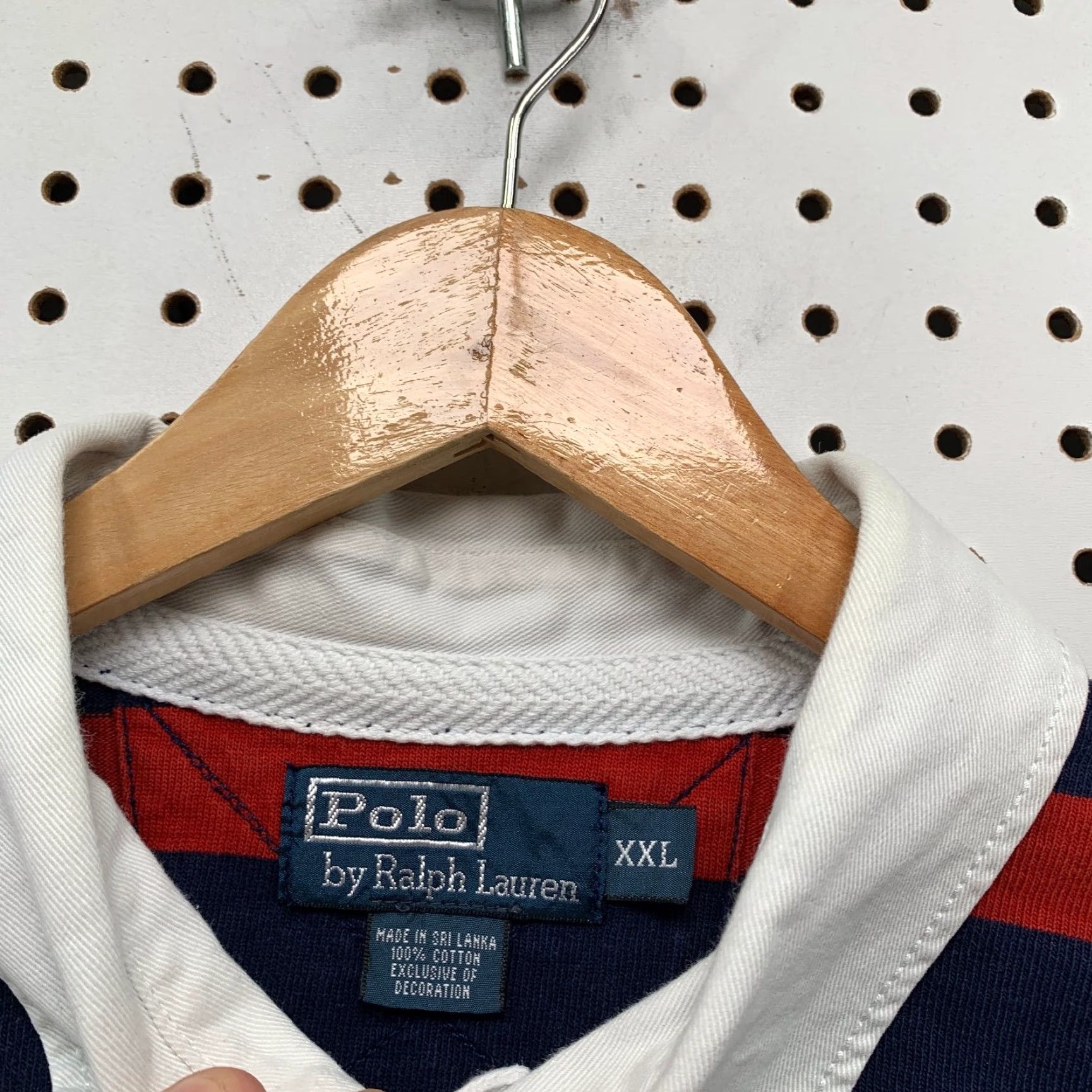 Polo Ralph Lauren VINTAGE Polo Ralph Lauren Rugby Shirt Mens 2XL Blue Red Long Sleeve Preppy Size US XXL / EU 58 / 5 - 3 Thumbnail