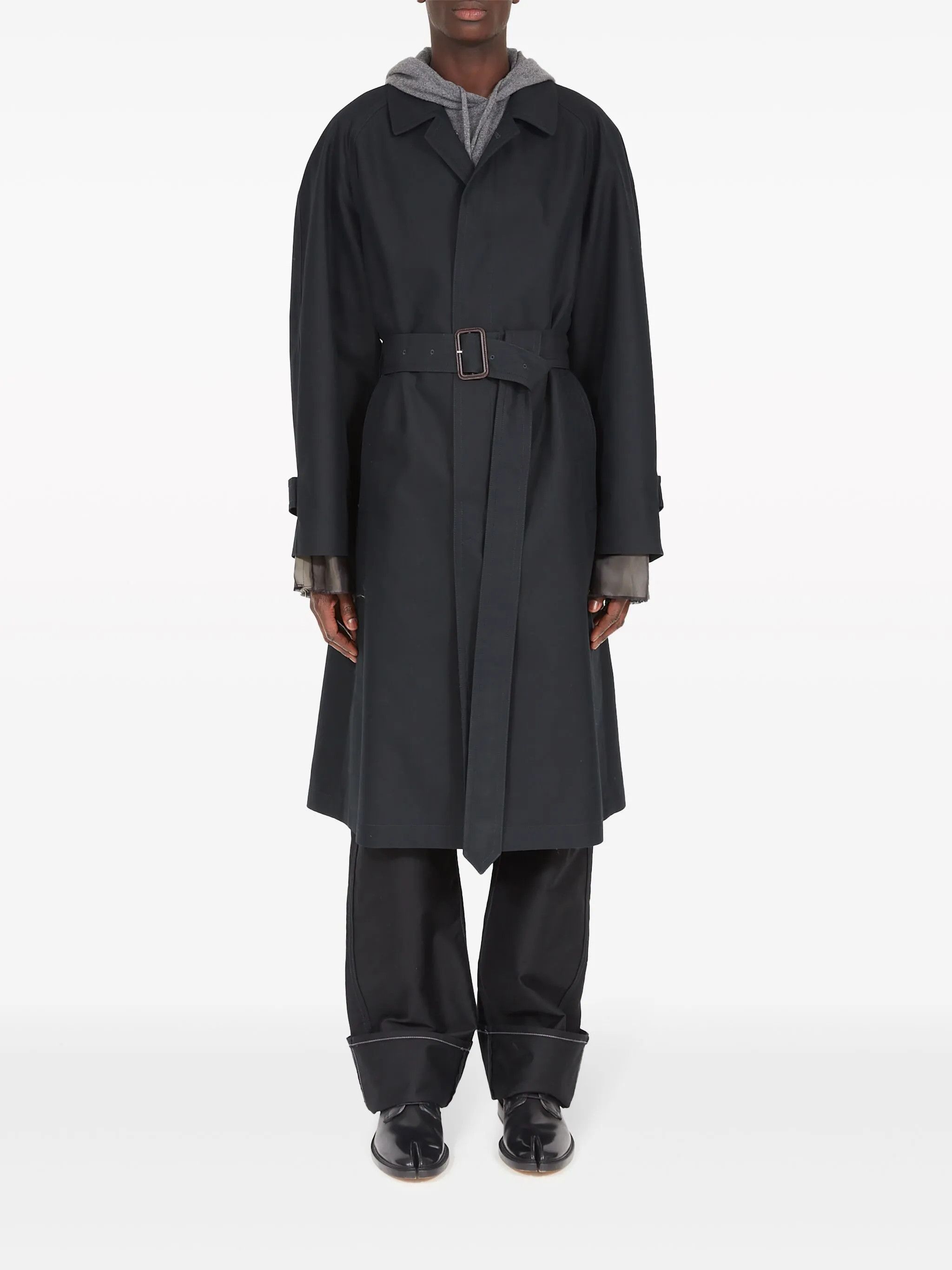 Maison Margiela oc11z0426 Belt & Rainbow Colors Trench Coat in Black Size US XL / EU 56 / 4 - 2 Thumbnail