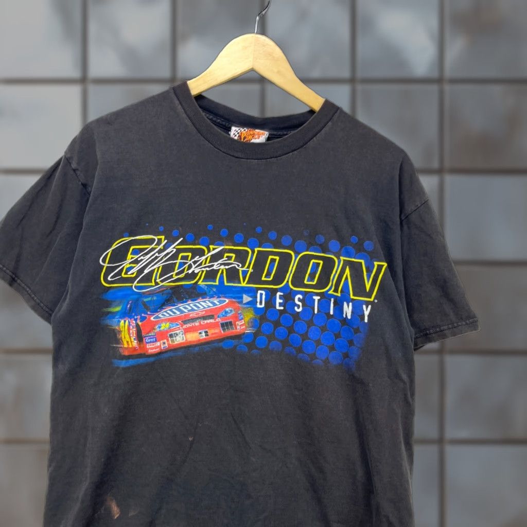 NASCAR VINTAGE NASCAR Jeff Gordon Sun Faded T Shirt Large Racing Mens Black Size US L / EU 52-54 / 3 - 1 Thumbnail