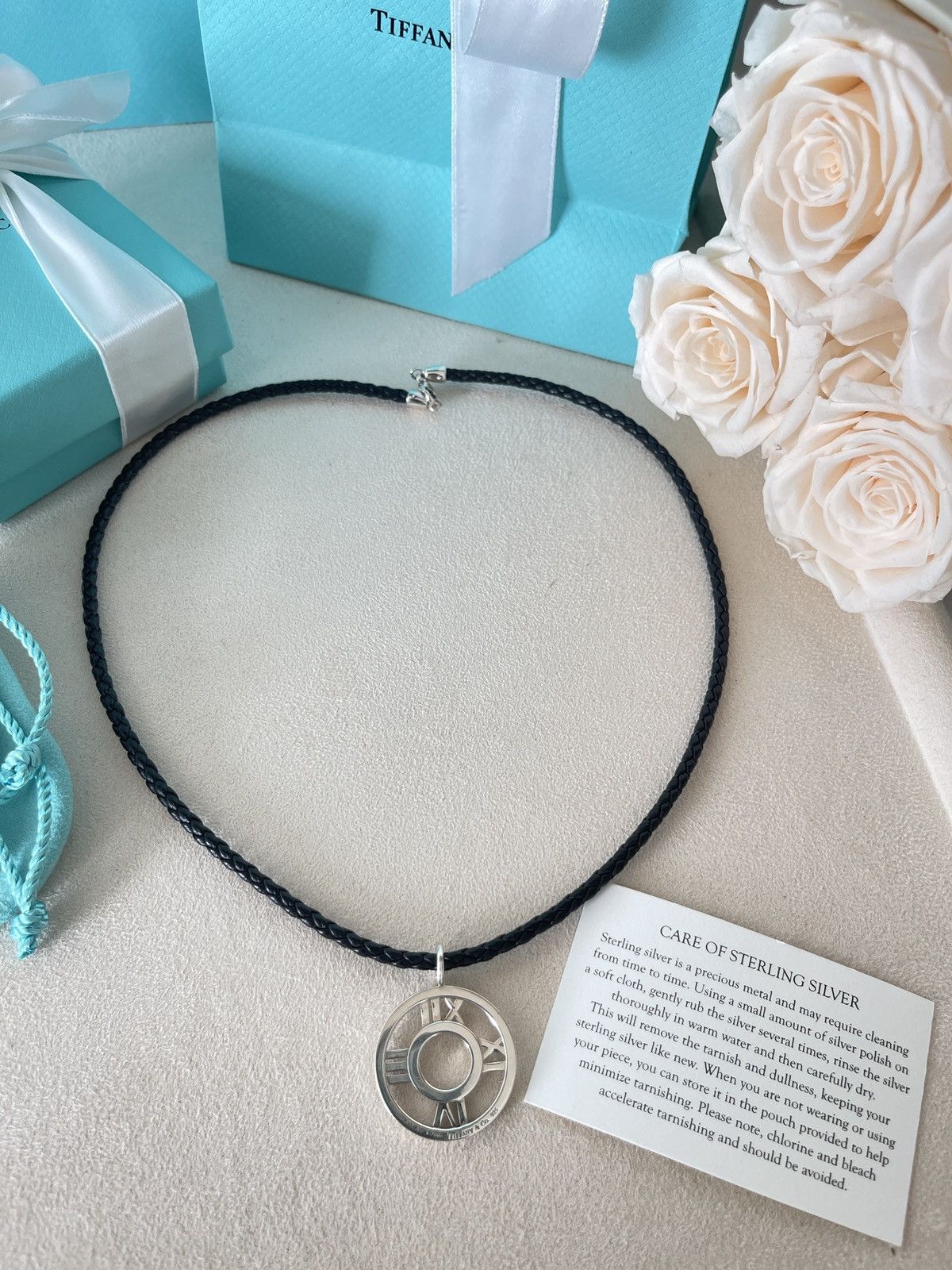 Tiffany & Co. Tiffany & Co. Atlas Circle Leather Necklace Unisex 19.5” Size ONE SIZE - 11 Thumbnail
