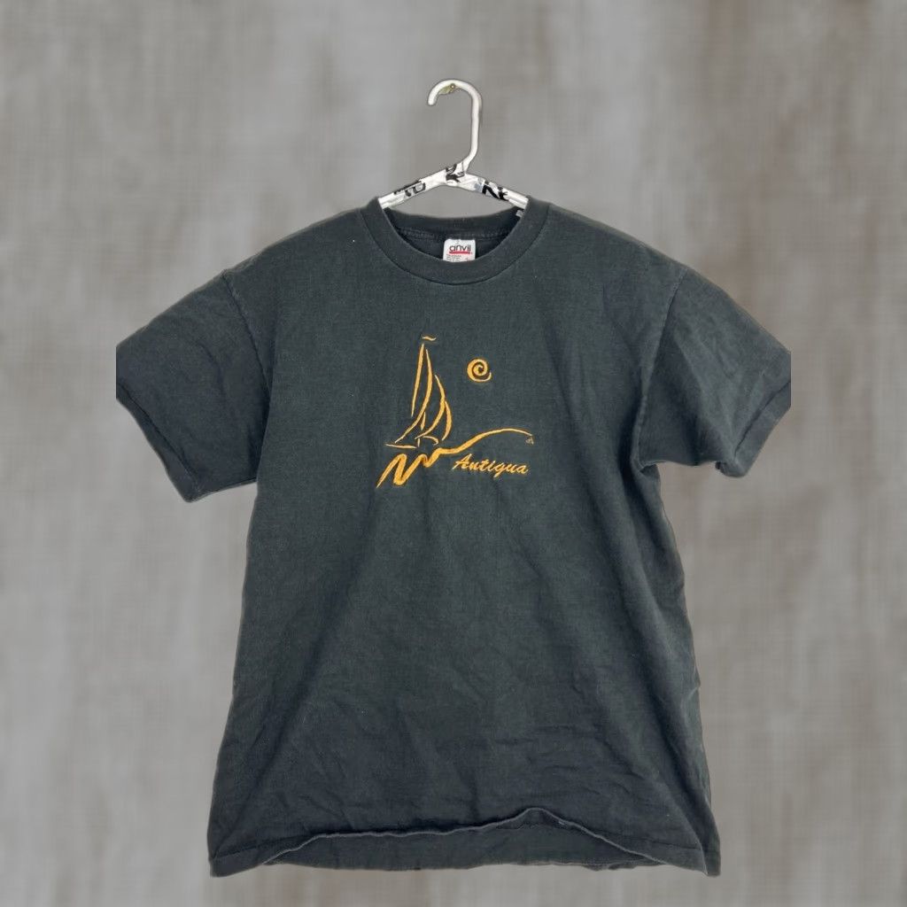 Anvil VINTAGE Anvil T-Shirt Mens L Black 7” Short Sleeve Cotton USA Antigua Tag Metal Theme Size US L / EU 52-54 / 3 - 1 Thumbnail