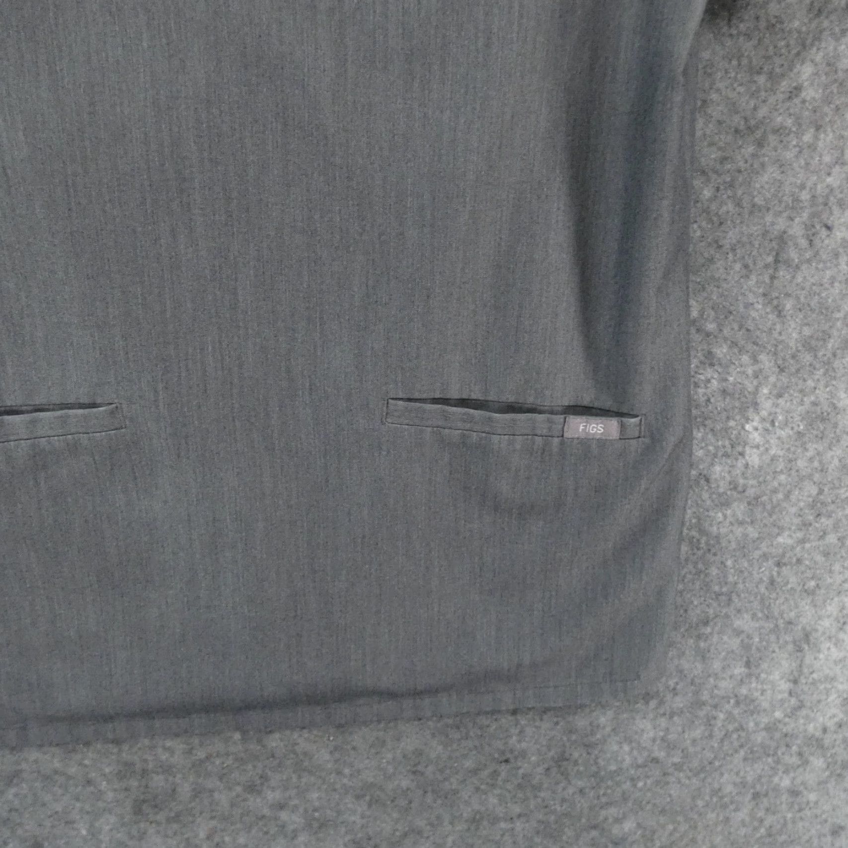 Vintage FIGS Scrub Top Womens Small Short Sleeve Gray w Pockets Size S / US 4 / IT 40 - 5 Thumbnail