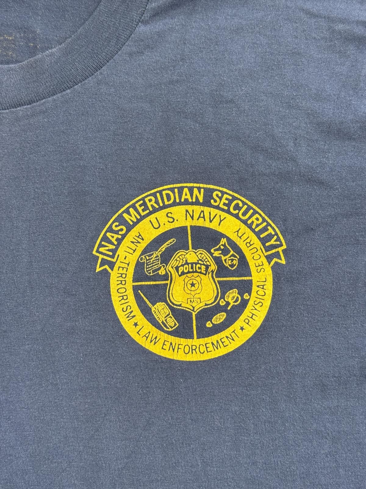 Beauty Beast Vintage 80s Cop Car T-shirt NAS Meridian Security US Navy XL Size US XL / EU 56 / 4 - 4 Thumbnail