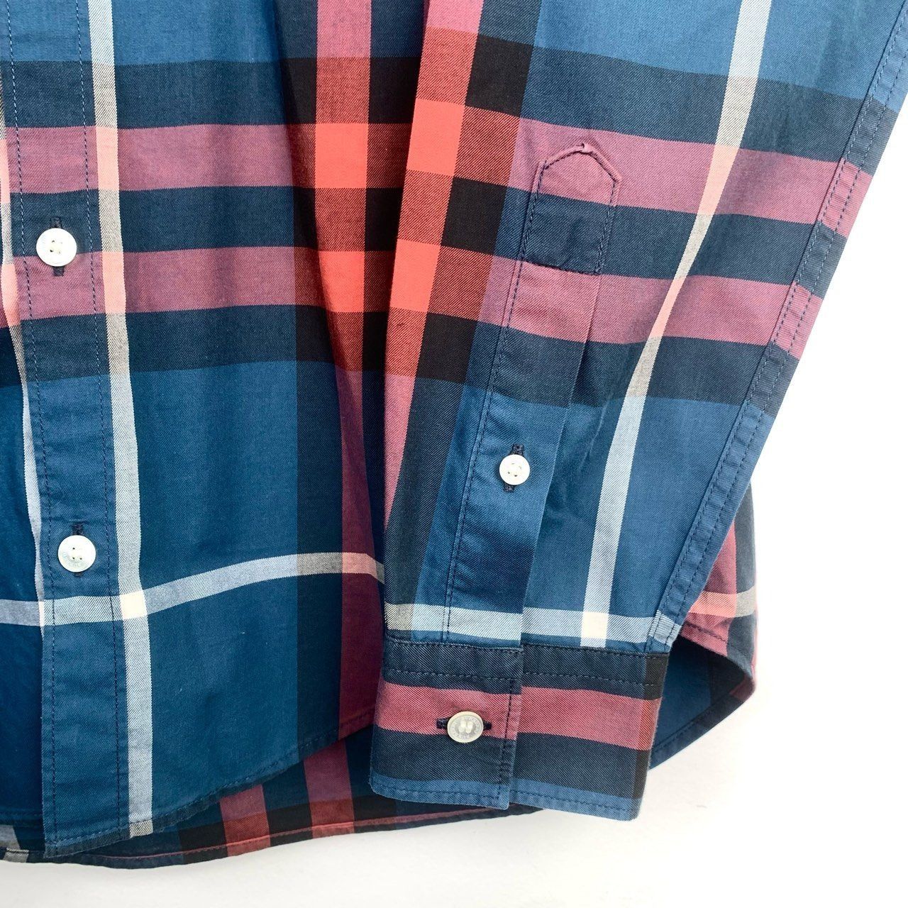 Burberry Burberry Brit Mens Plaid Long-Sleeve Shirt XS 100% Cotton Bl Size US XS / EU 42 / 0 - 4 Thumbnail
