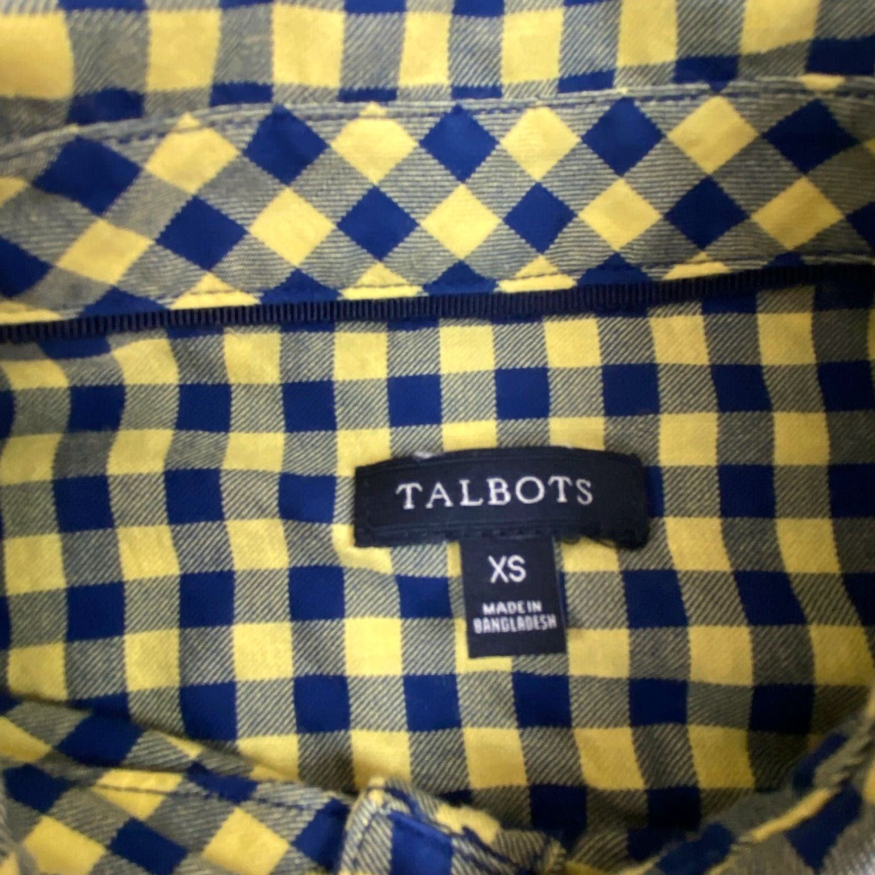 Talbots Talbots Womens XS Blue Yellow Check Flannel Button Up Long Sleeve Shirt Soft Cotton Blend Size XS / US 0-2 / IT 36-38 - 4 Thumbnail