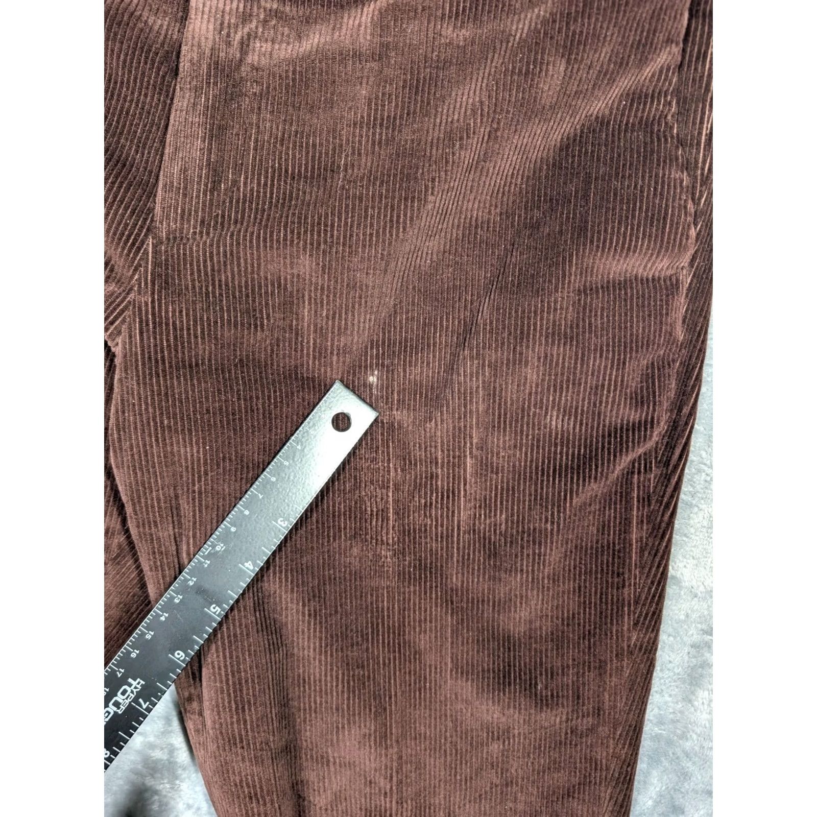 Vintage PT01 Corduroy Pants Mens 34 Regular Brown Flat Front Straight Leg Cuffed Pockets Zip Button Leather? No label Size US 34 / EU 50 - 5 Thumbnail