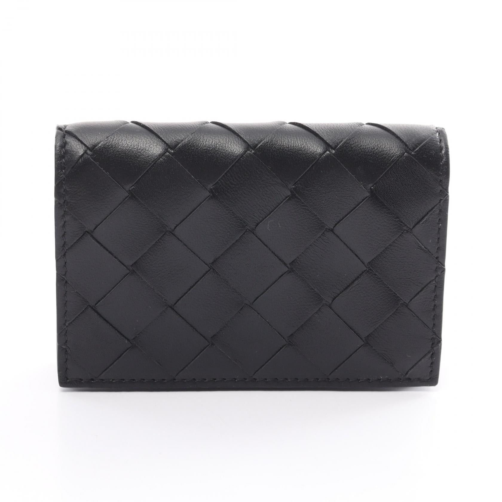 Bottega Veneta Bottega Veneta Intrecciato Card Case Leather Black Size ONE SIZE - 1 Thumbnail