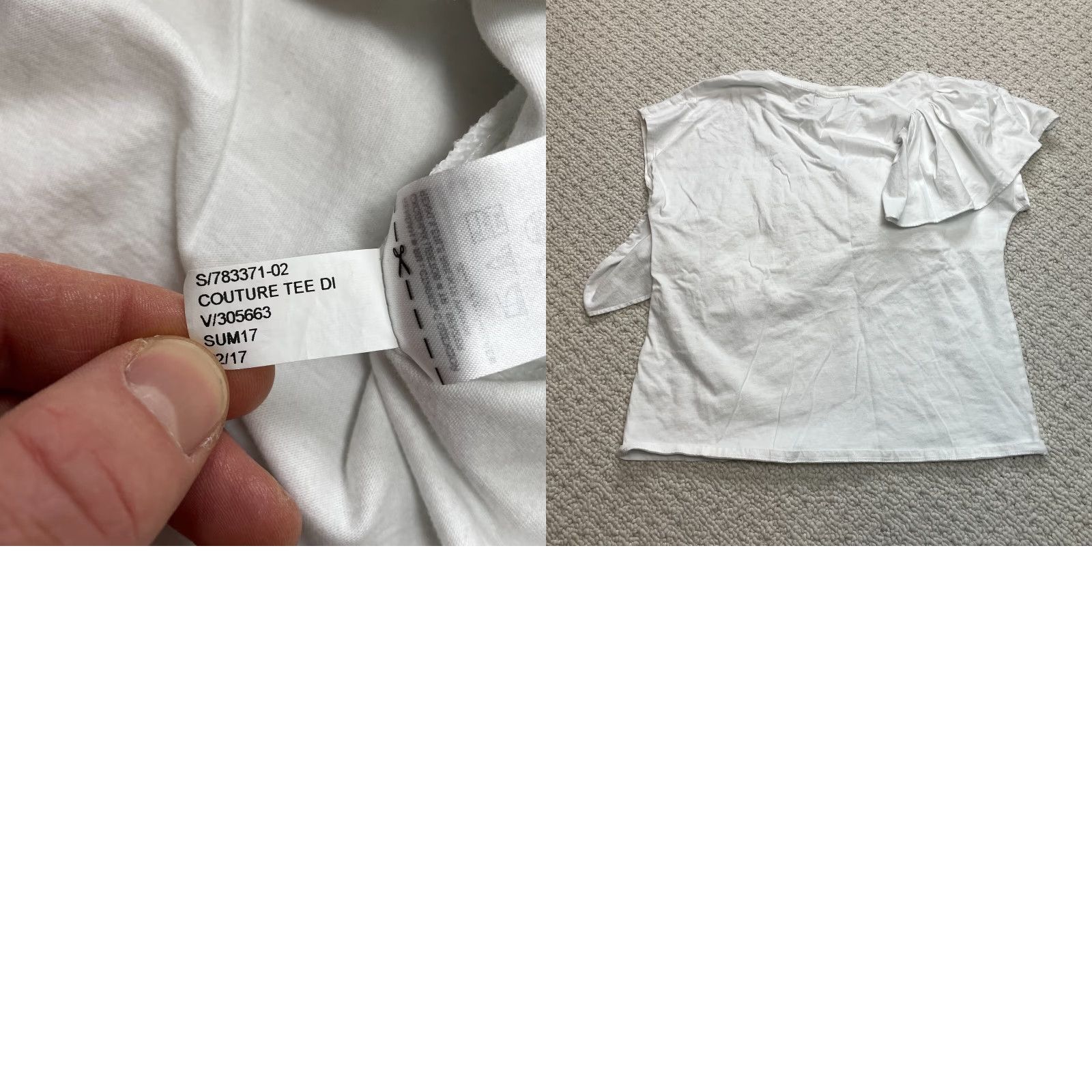 Banana Republic BANANA REPUBLIC Limited Edition Diagonal Ruffle T Shirt Womens Large White Top Size L / US 10 / IT 46 - 8 Thumbnail