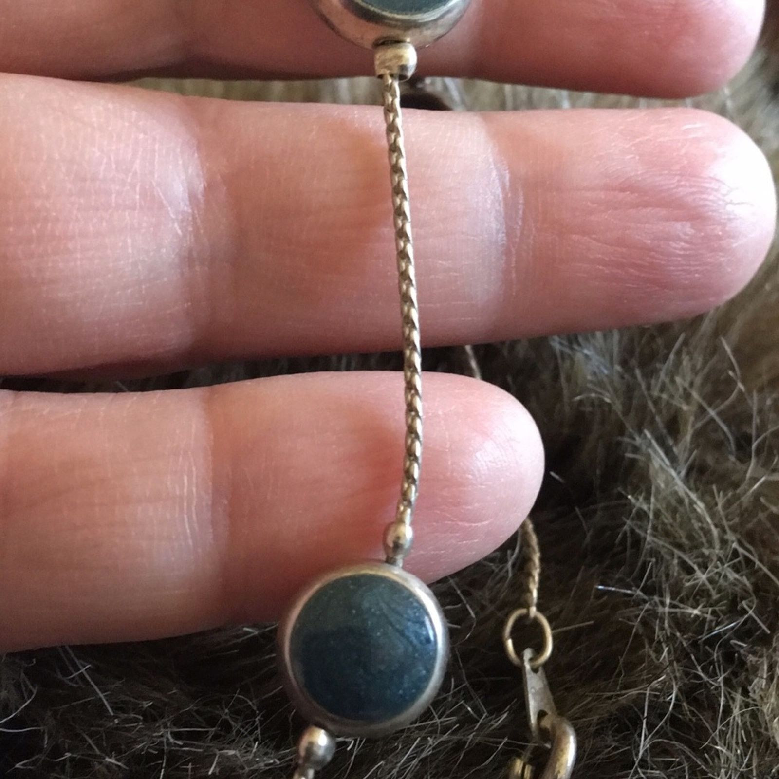 Vintage Vintage silver tone chain blue enamel bracelet Size ONE SIZE - 4 Thumbnail