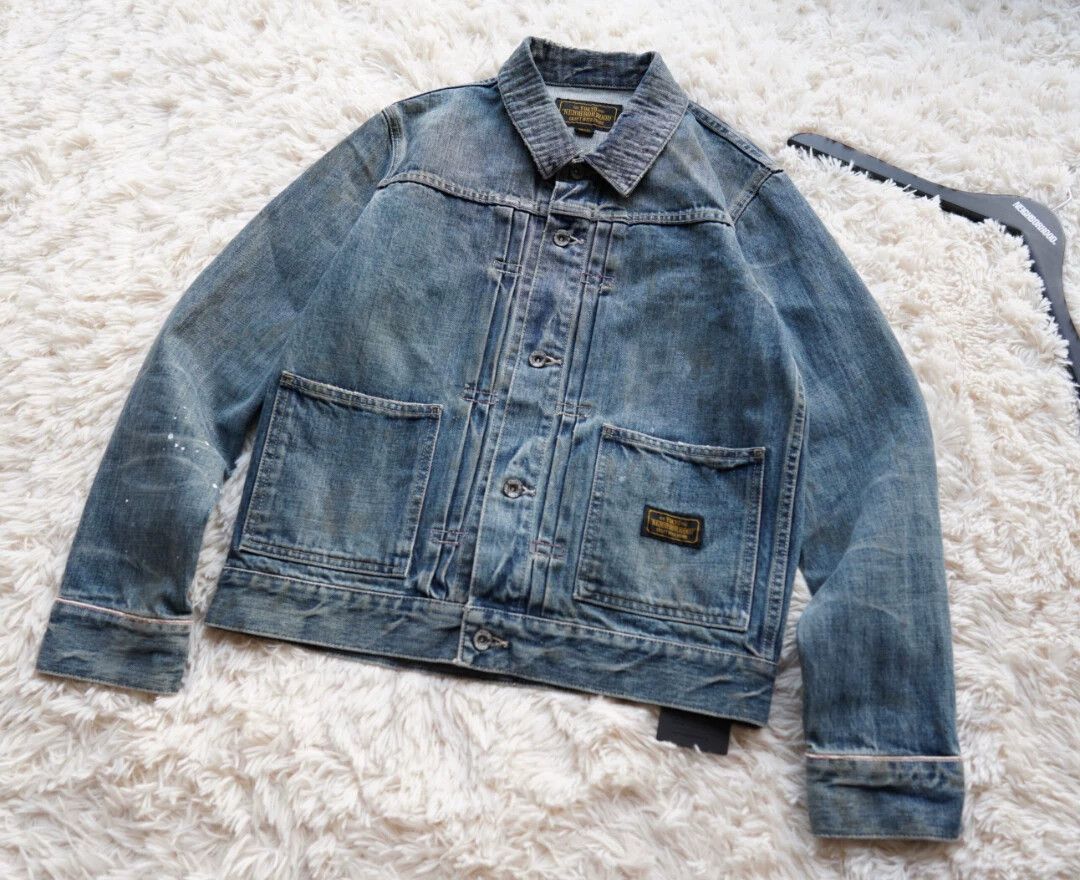 Neighborhood NEIGHBORHOOD Stockman 17AW Denim Distressed Oil Splash S Size US S / EU 44-46 / 1 - 1 Thumbnail