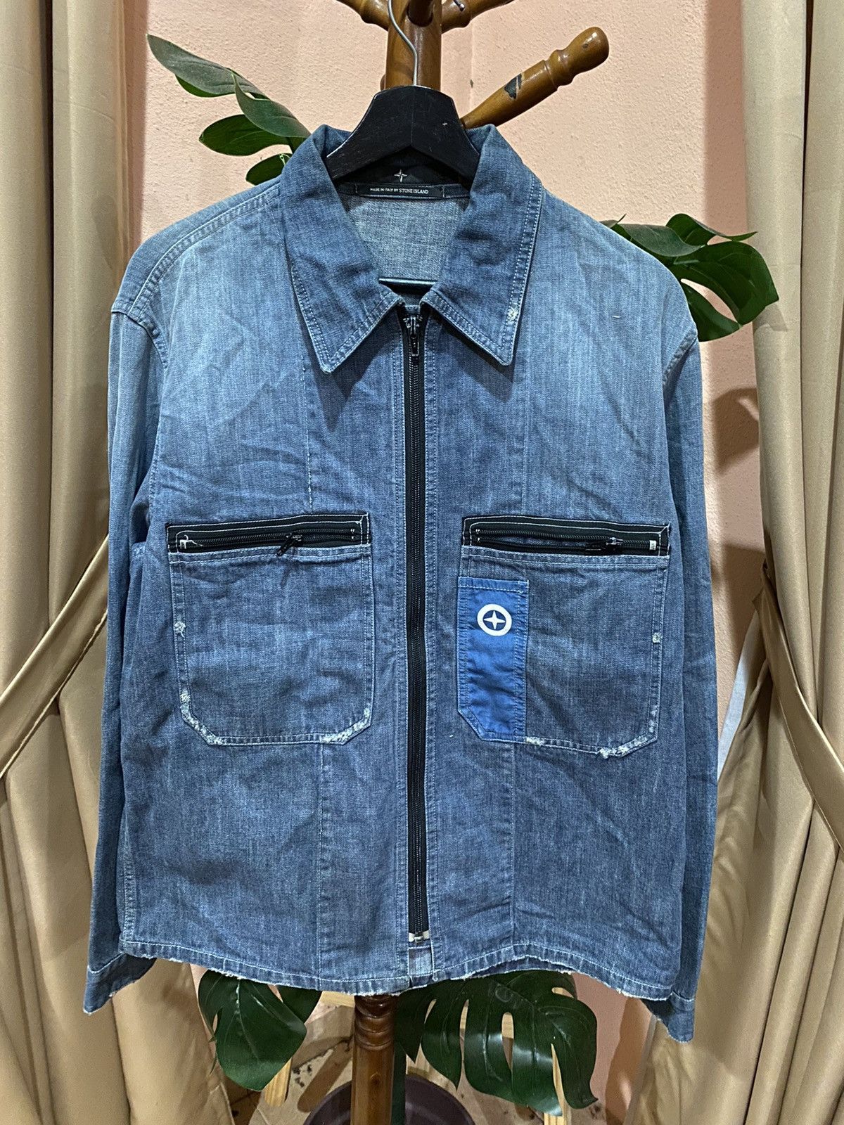 Massimo Osti × Stone Island Stone Island Denim Overshirt Jacket - Italian Made Utility Size US M / EU 48-50 / 2 - 3 Thumbnail